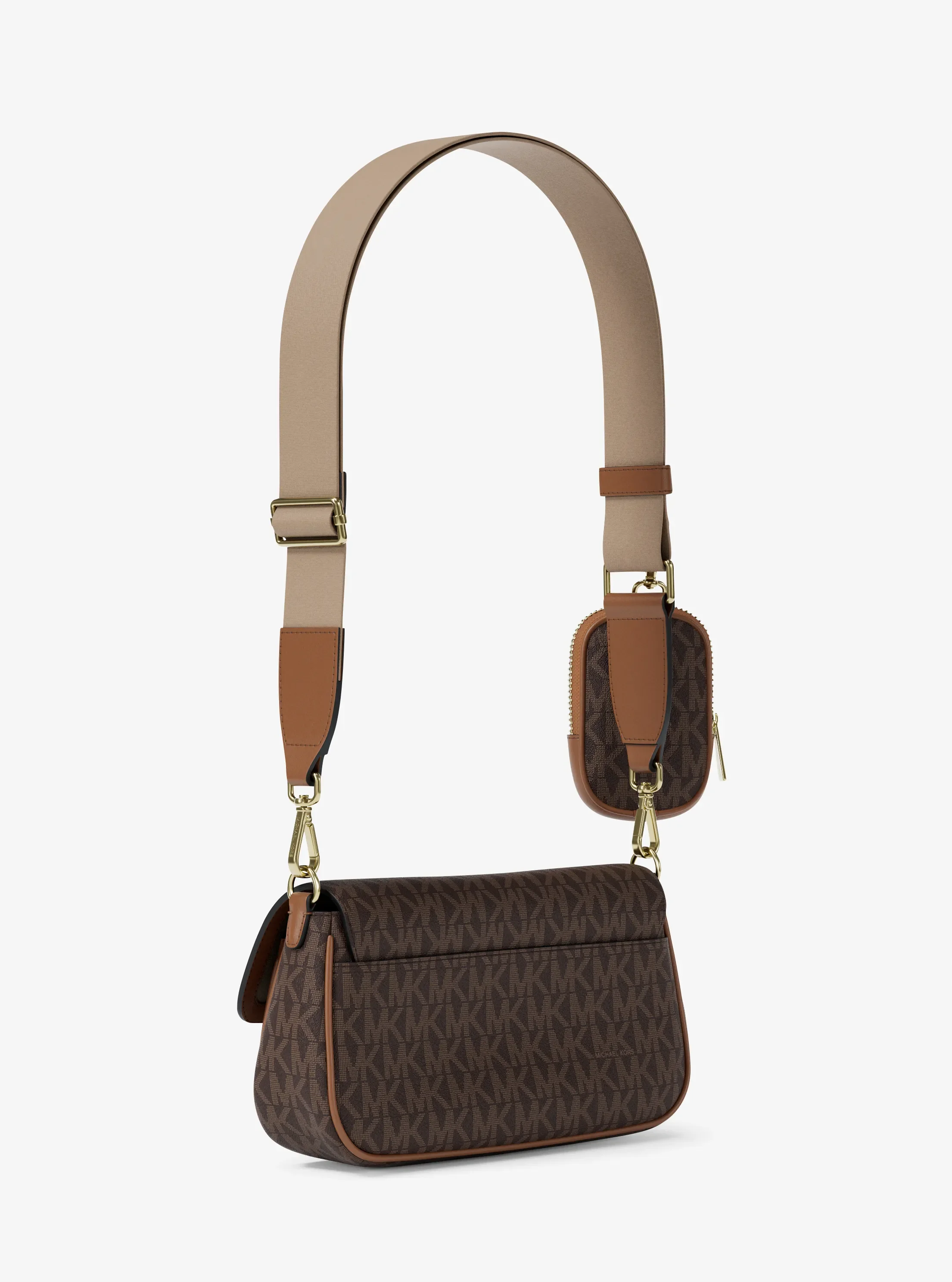 Сумки Michael Kors Jet Set Travel Small Signature Logo Crossbody With Pouch — фото 3
