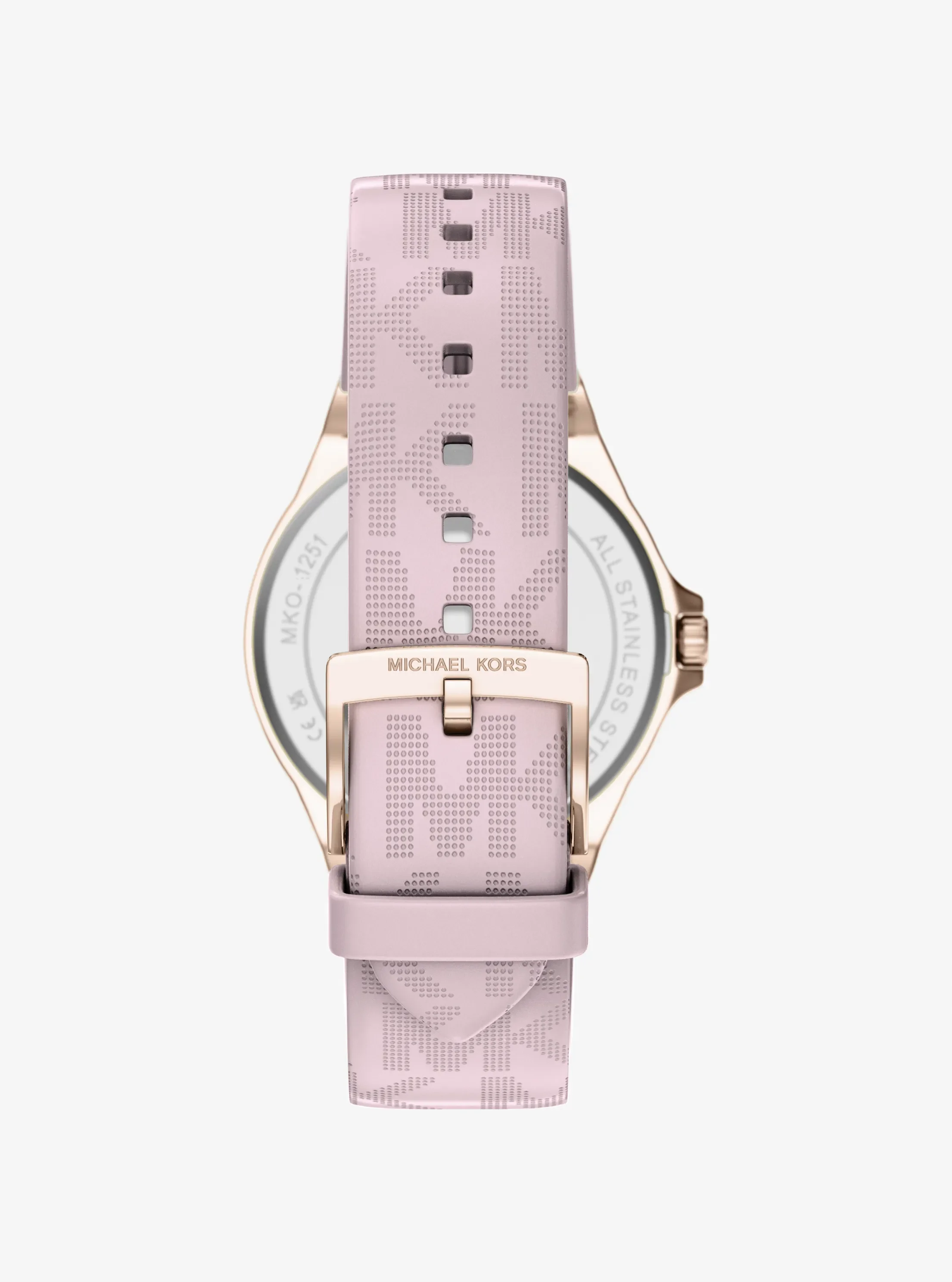 Часы Michael Kors Lennox Pavé Rose Gold-Tone and Logo Silicone Strap Watch, цвет: Розовое золото — фото 3