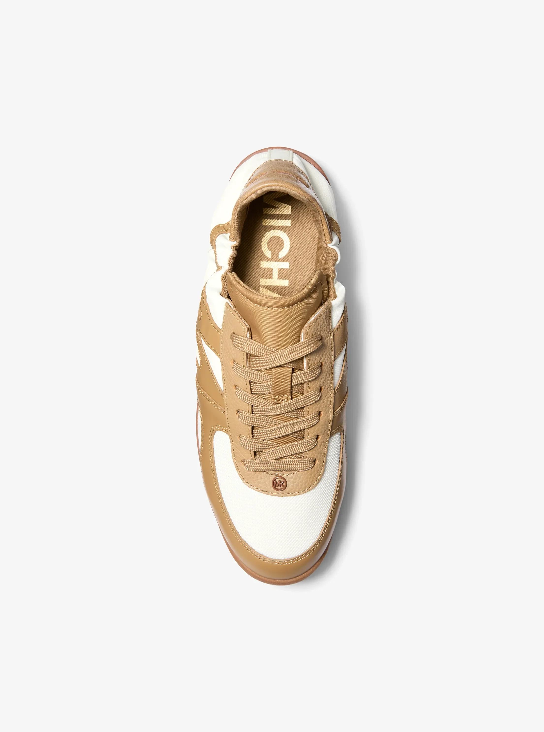 Женские кроссовки Michael Kors Colt Nylon and Mesh Trainer, цвет: Хаки — фото 3