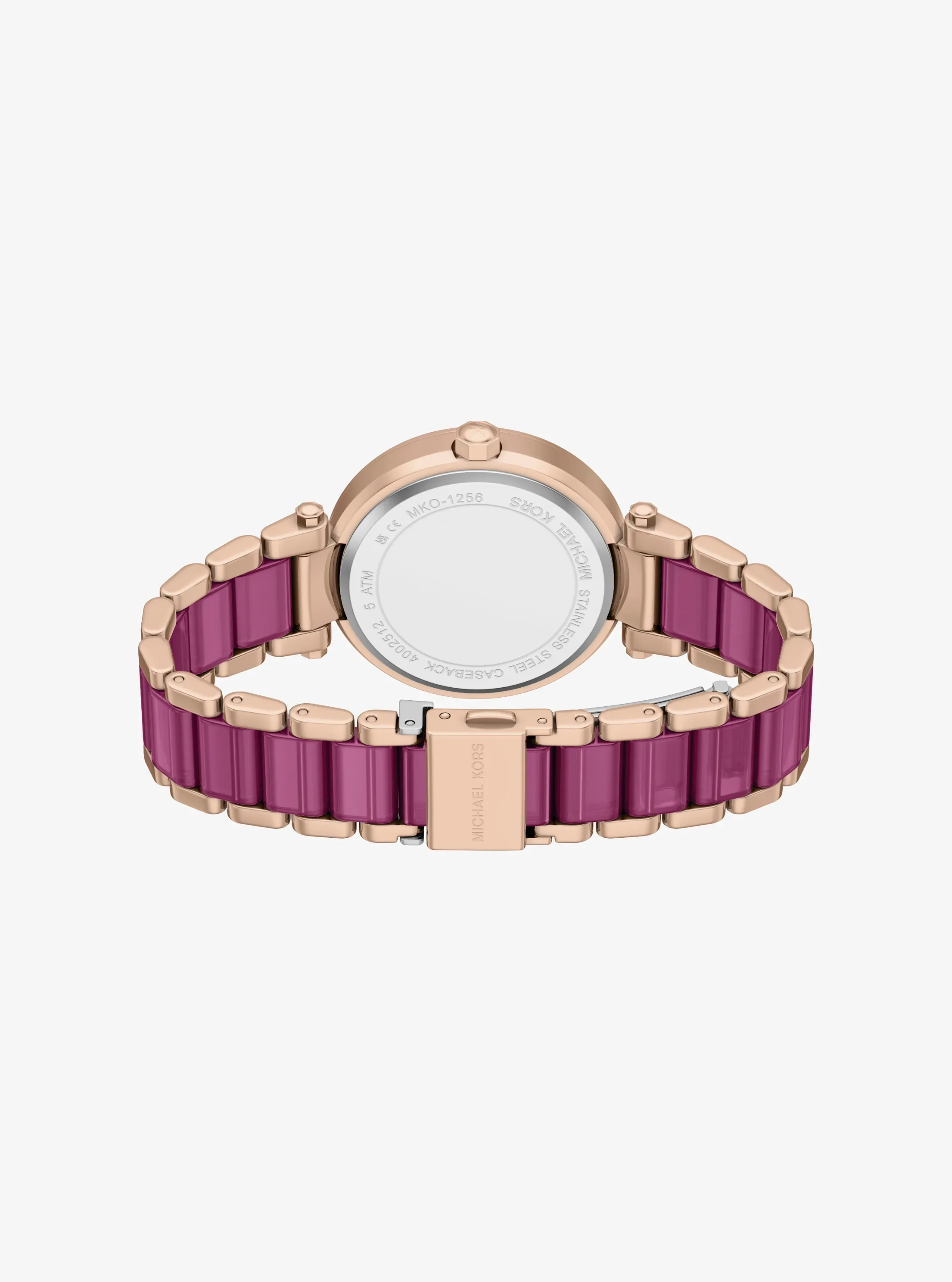 Часы Michael Kors Oversized Parker Pavé Pink-Tone Watch, цвет: Розовое золото — фото 4