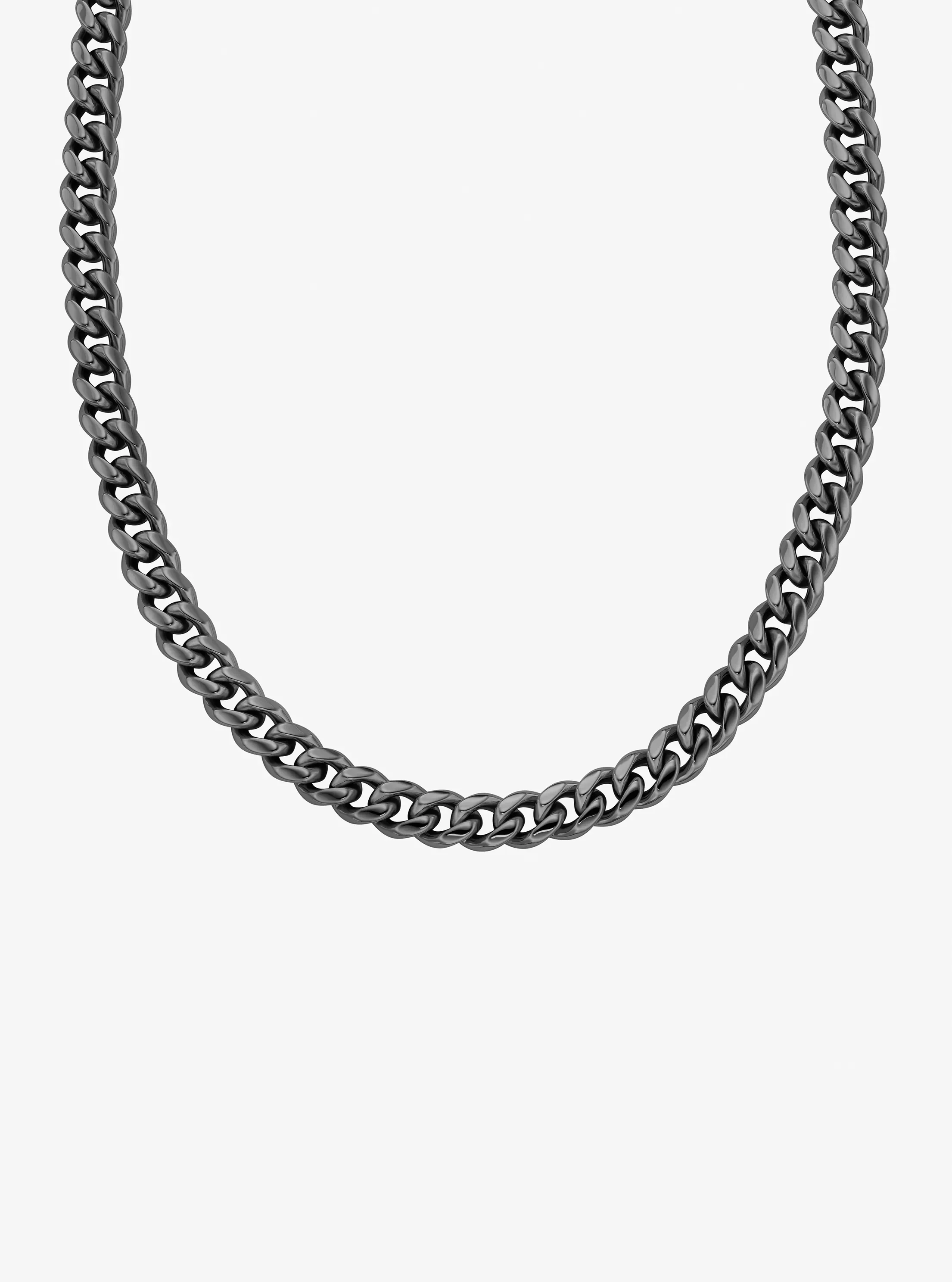 Женская цепочка Michael Kors Precious Metal-Plated Brass Curb-Link Chain, цвет: Графитовый металлик — фото 2