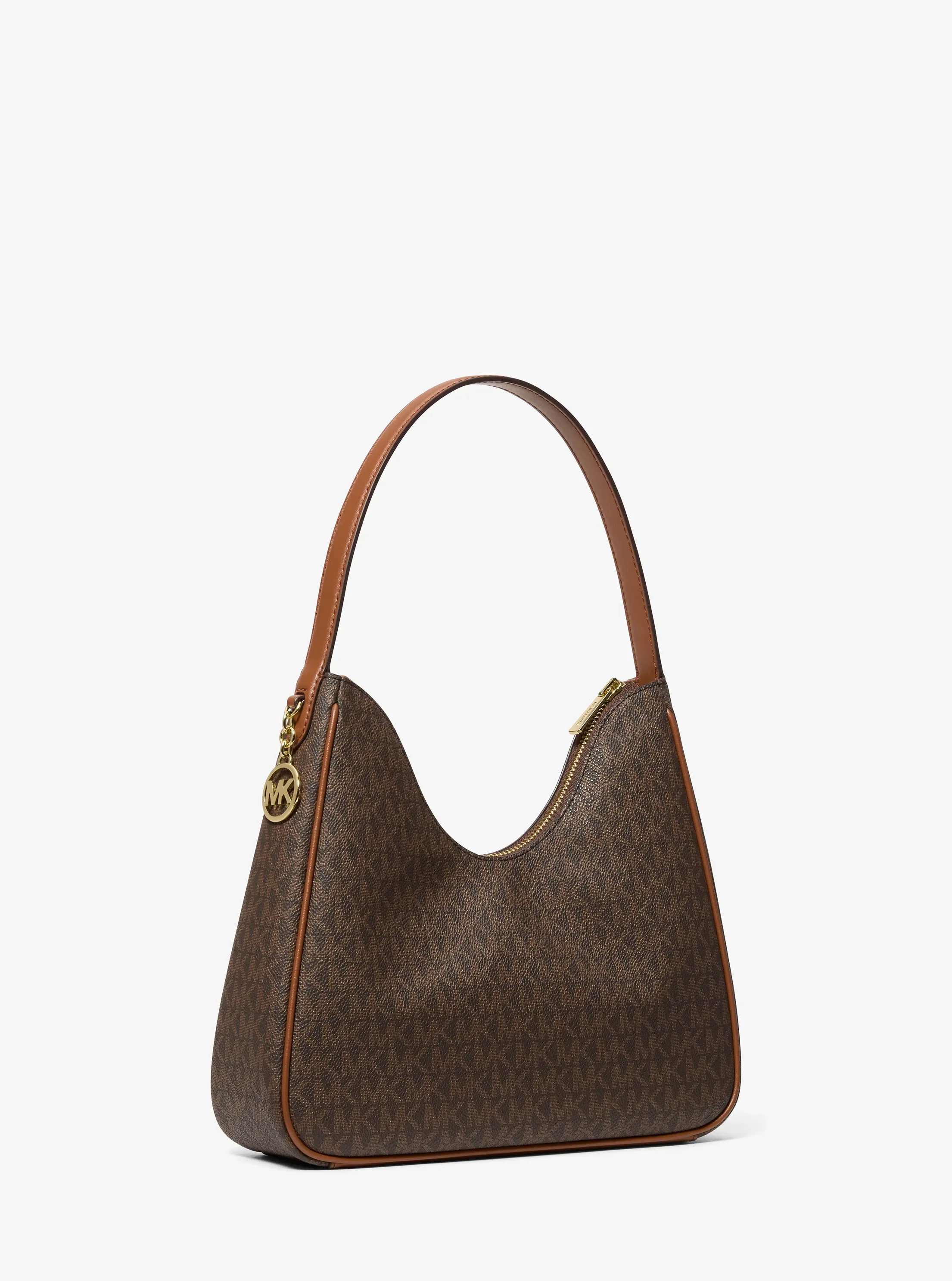 Женская сумка Michael Kors Nayla Small Signature Logo Hobo Shoulder, цвет: Коричневый — фото 3