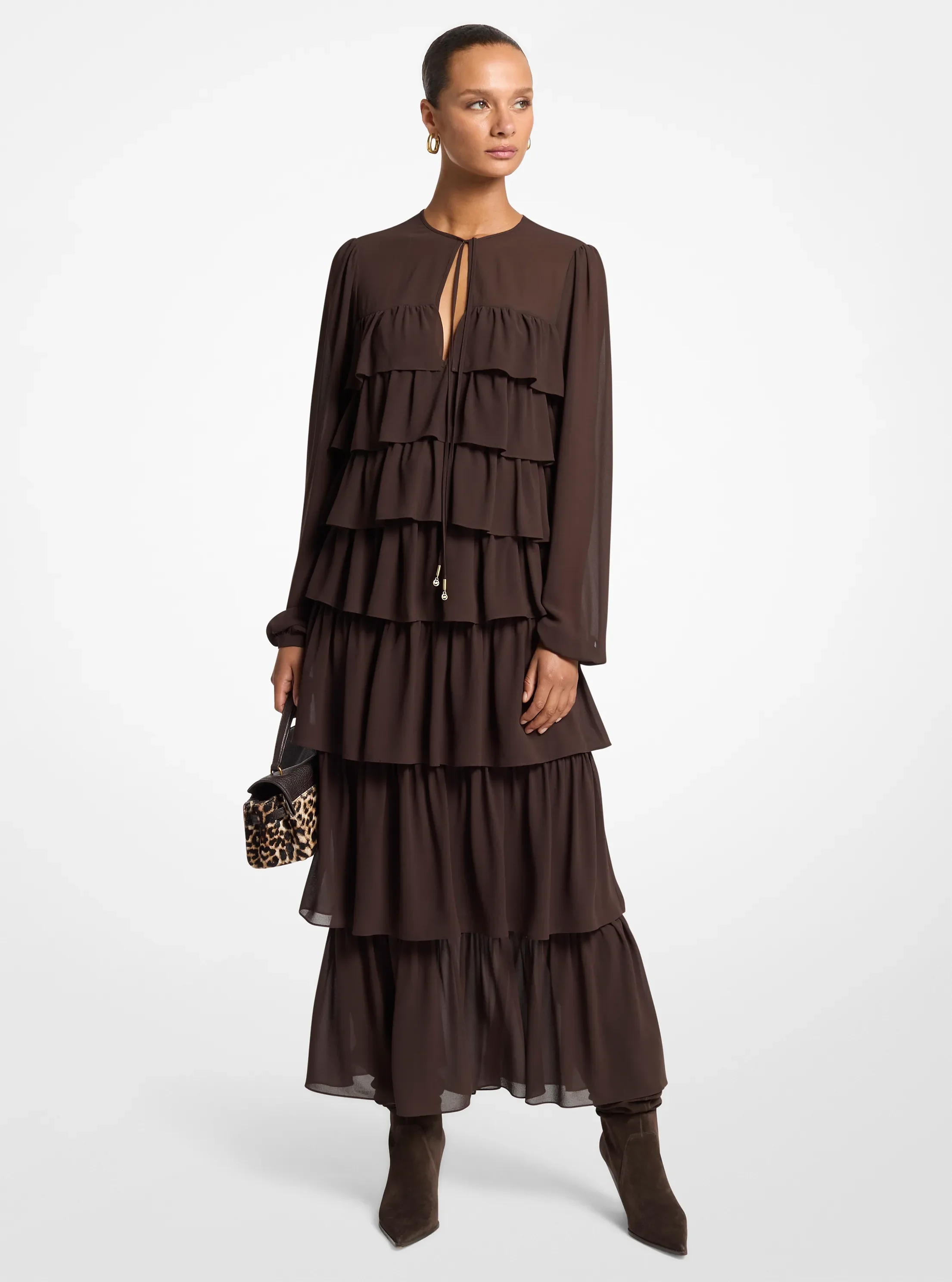 Michael Kors Ruffled Georgette Maxi Dress