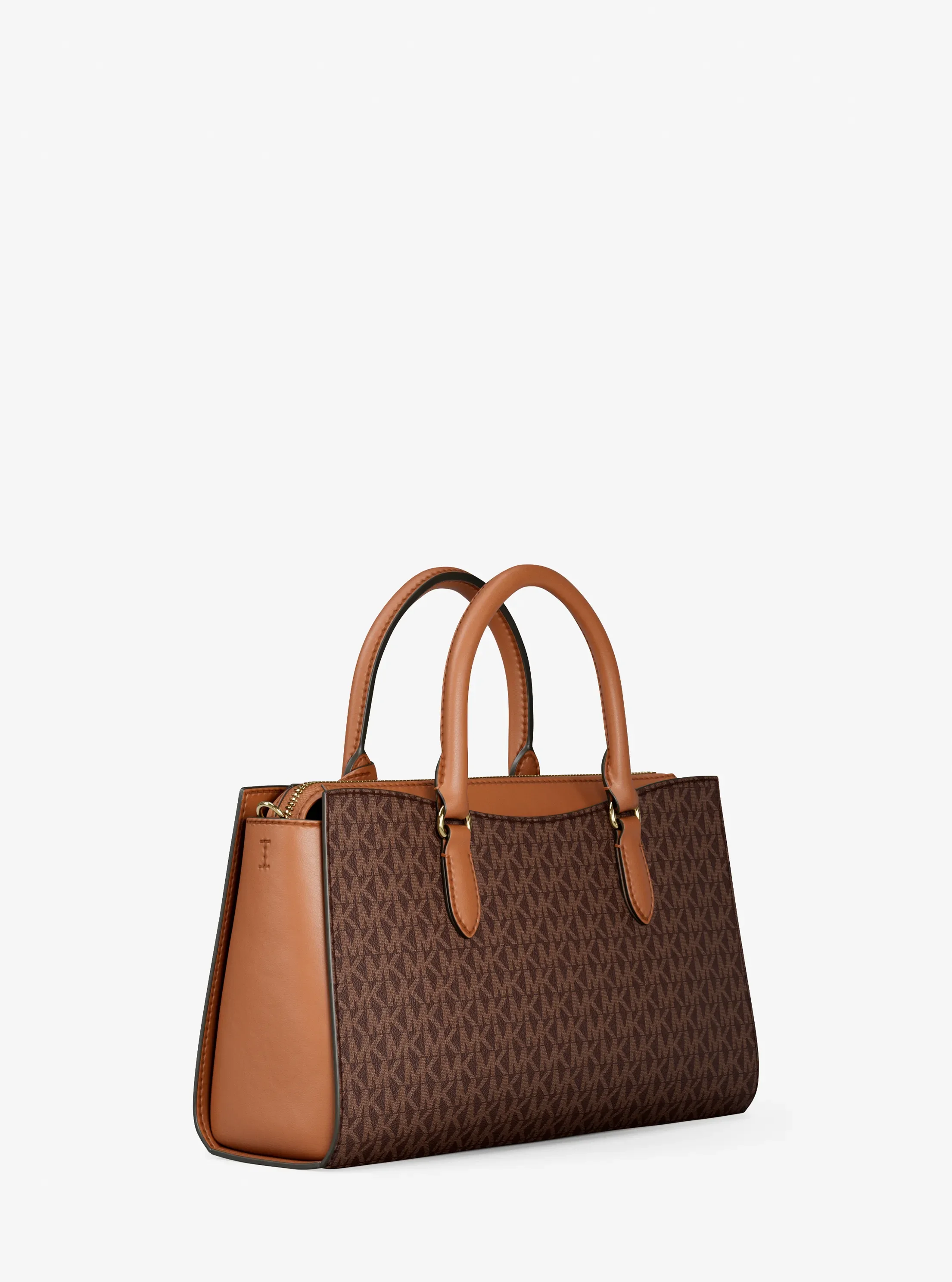 Michael Kors Arden Medium Signature Logo Top-Zip Satchel — фото 3