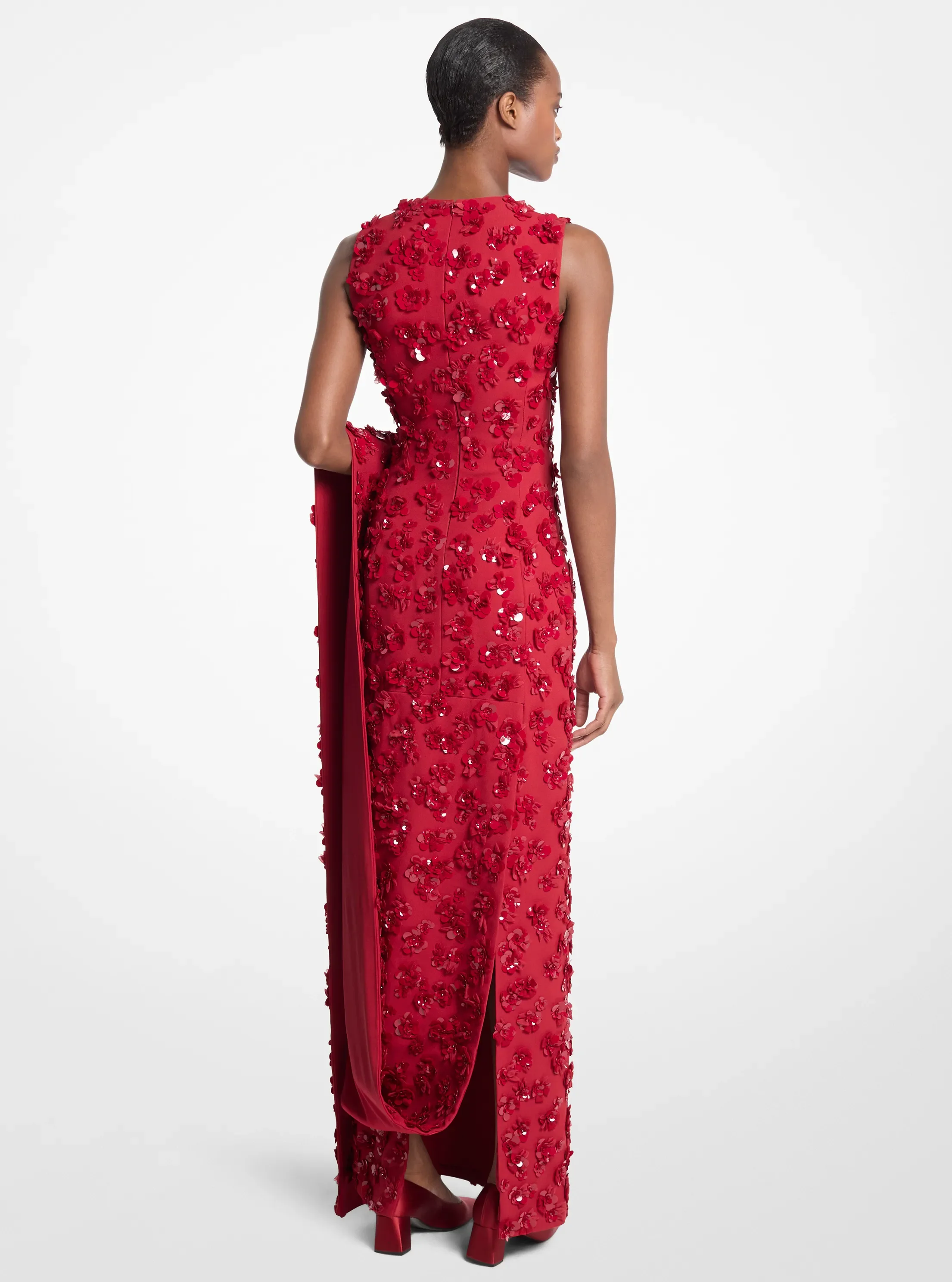 Michael Kors Hand-Embroidered Floral Double Crepe Sablé Gown — фото 2