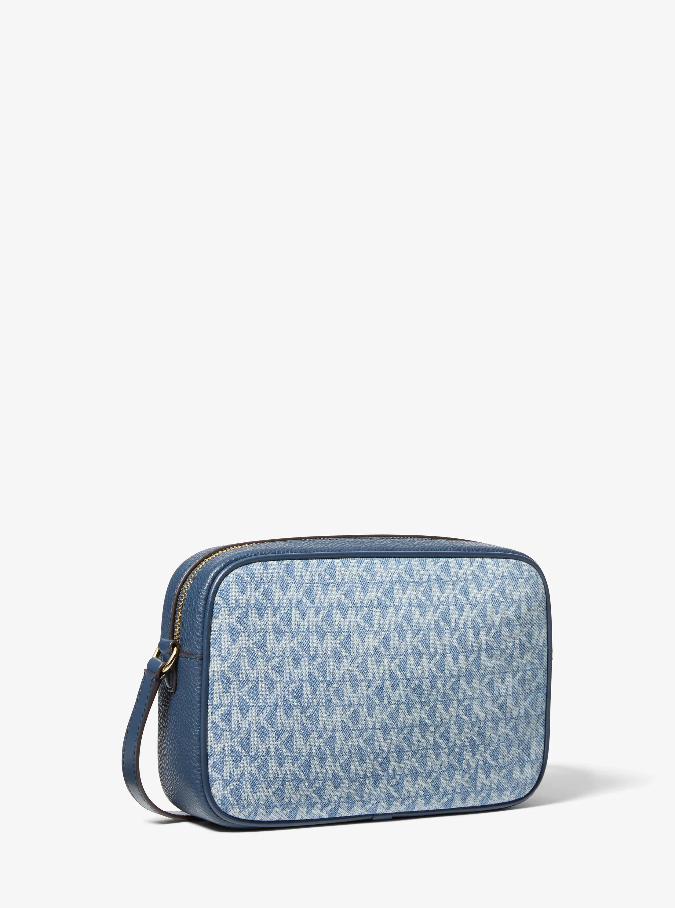 Женская сумка Michael Kors Jet Set Travel Signature Logo Print Denim Camera Crossbody, цвет: Lt Vtblu Wsh — фото 3