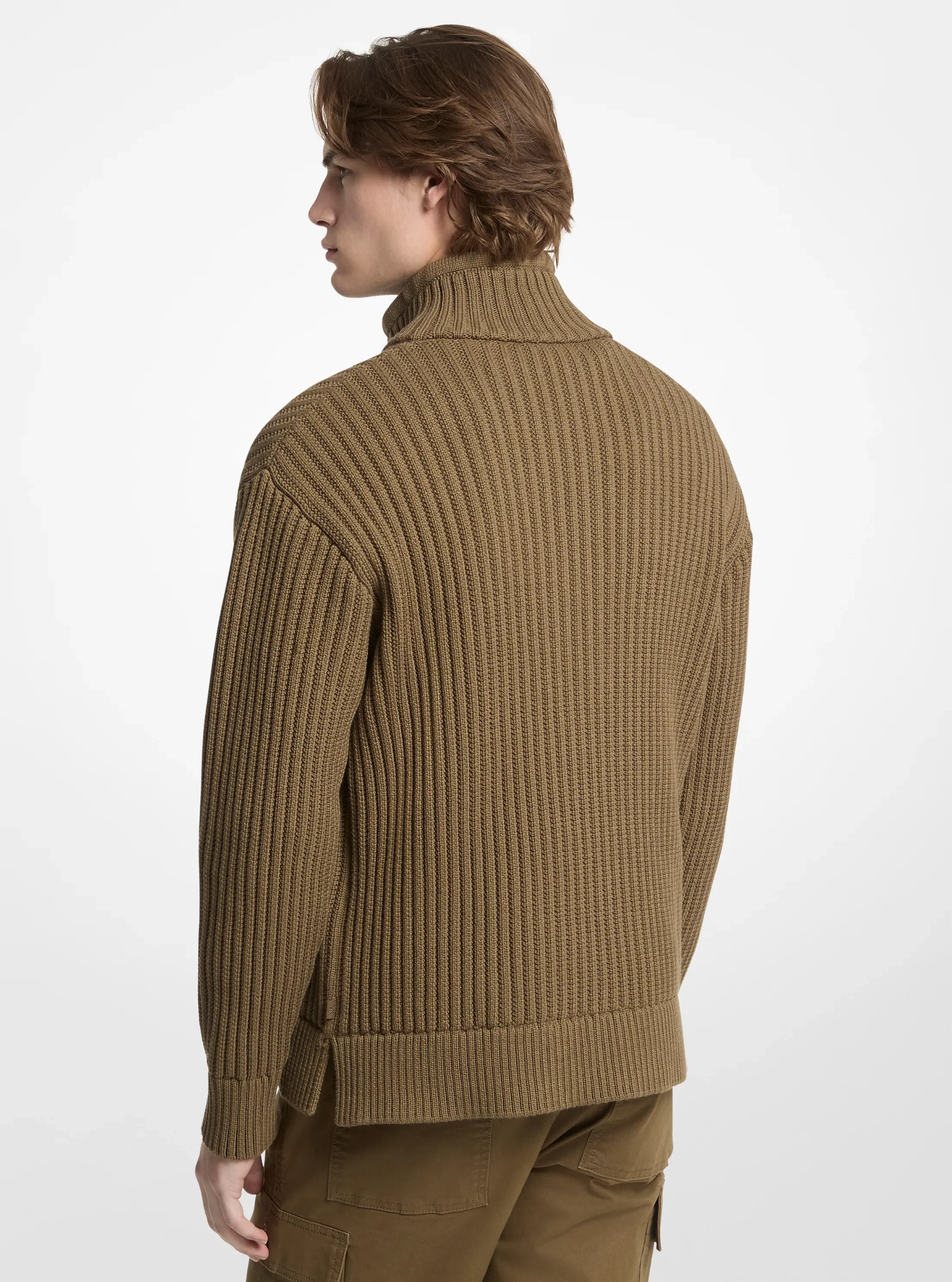 Мужские свитеры Michael Kors Textured Cotton Blend Funnel-Neck Sweater — фото 2