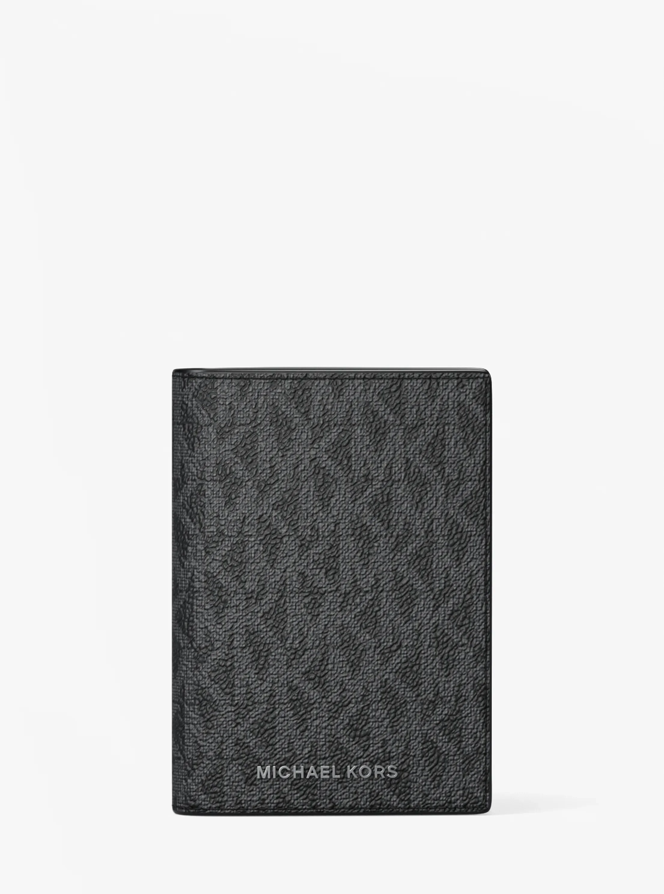 Мужской кошелёк Michael Kors Hudson Signature Logo Bi-Fold Card Case, цвет: Чёрный