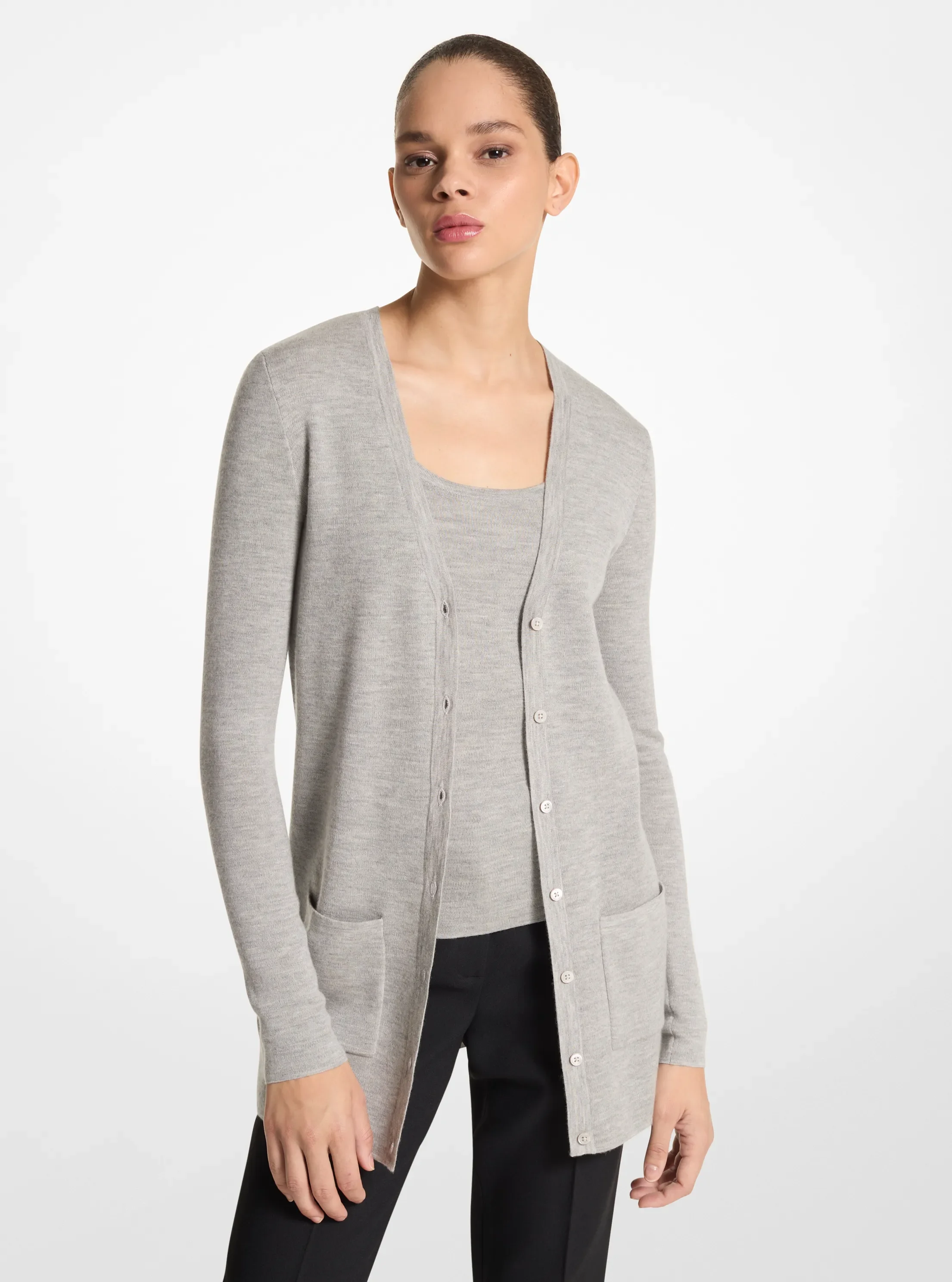 Кардиган Michael Kors Bette Cashmere, цвет: Жемчужный серый