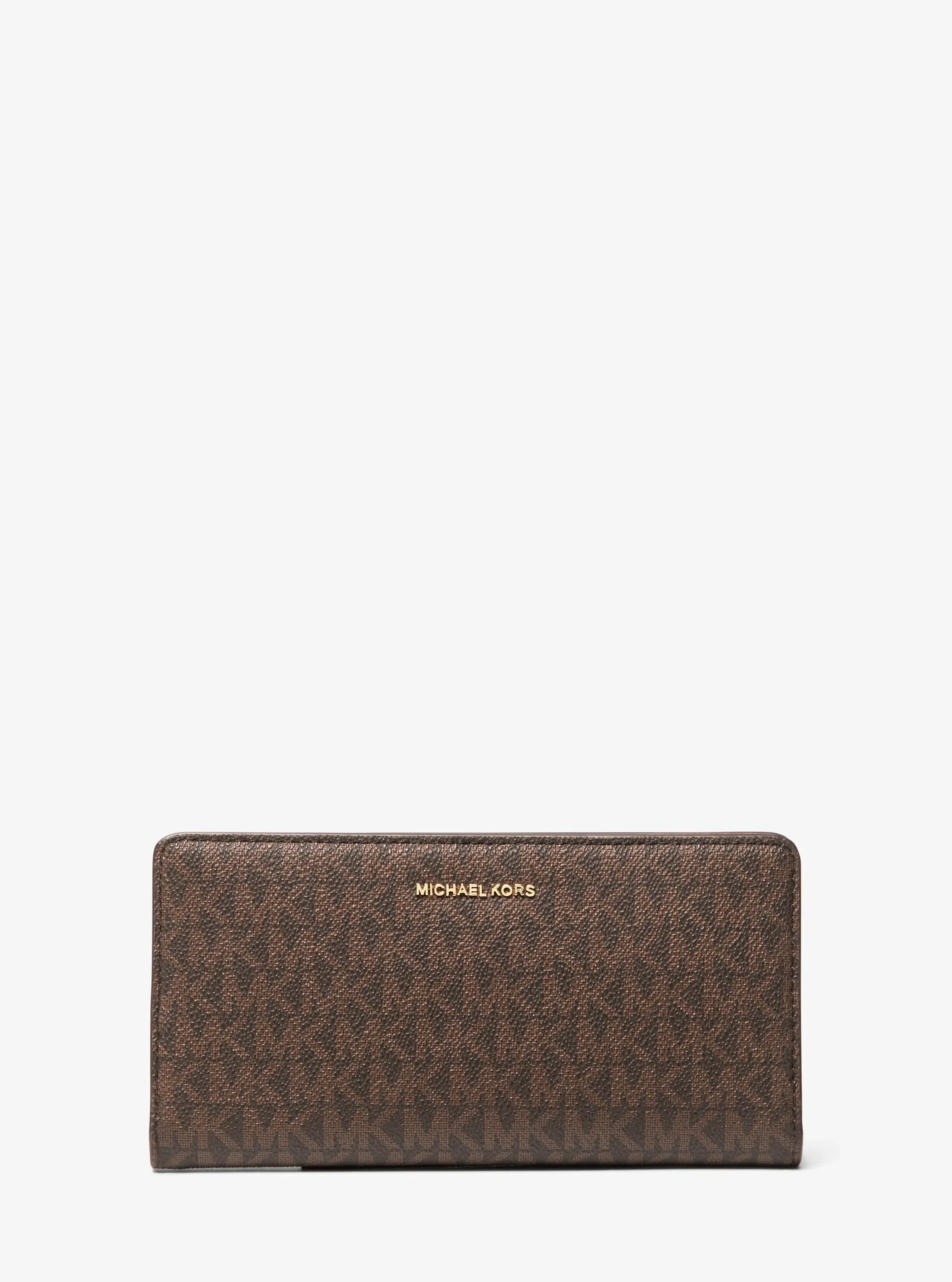 Женский кошелёк Michael Kors Bryant Large Signature Logo Snap-Front Wallet, цвет: Коричневый