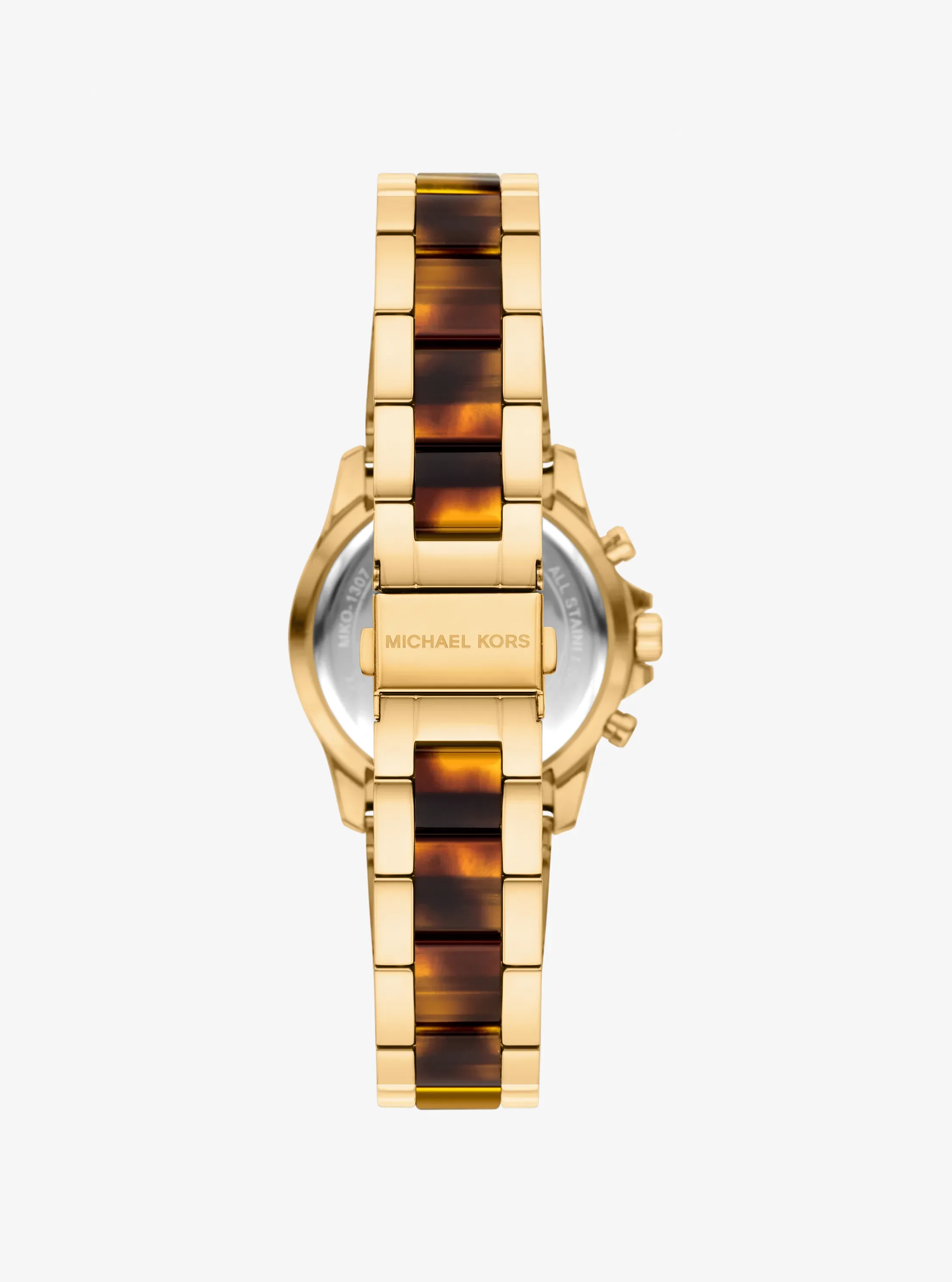 Часы Michael Kors Mini Everest Pavé Gold-Tone and Tortoiseshell Acetate Watch, цвет: Золотой — фото 3