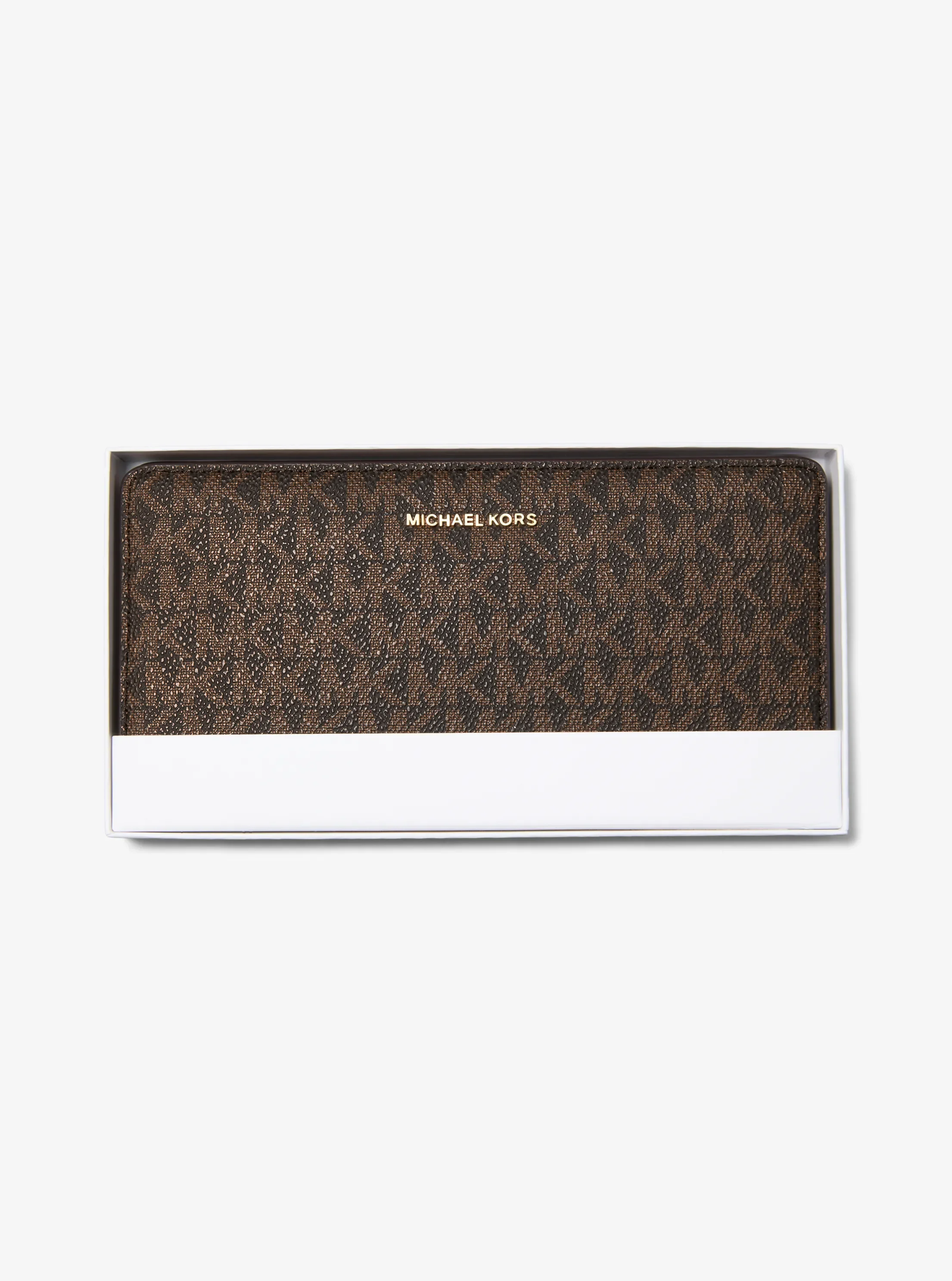 Женский кошелёк Michael Kors Bryant Large Signature Logo Snap-Front Wallet, цвет: Коричневый — фото 4
