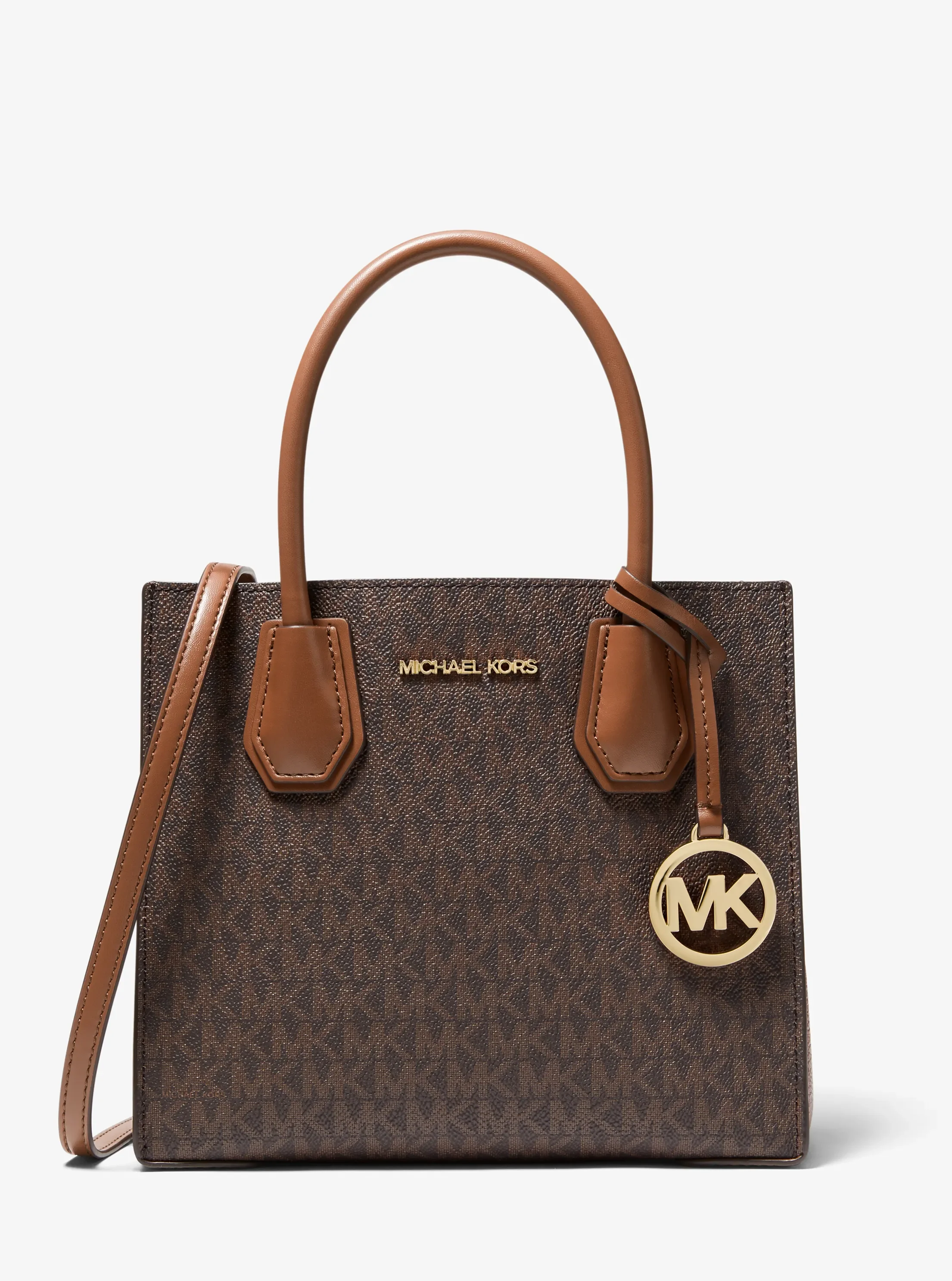 Michael Kors Mercer Medium Logo and Leather Accordion Crossbody Bag