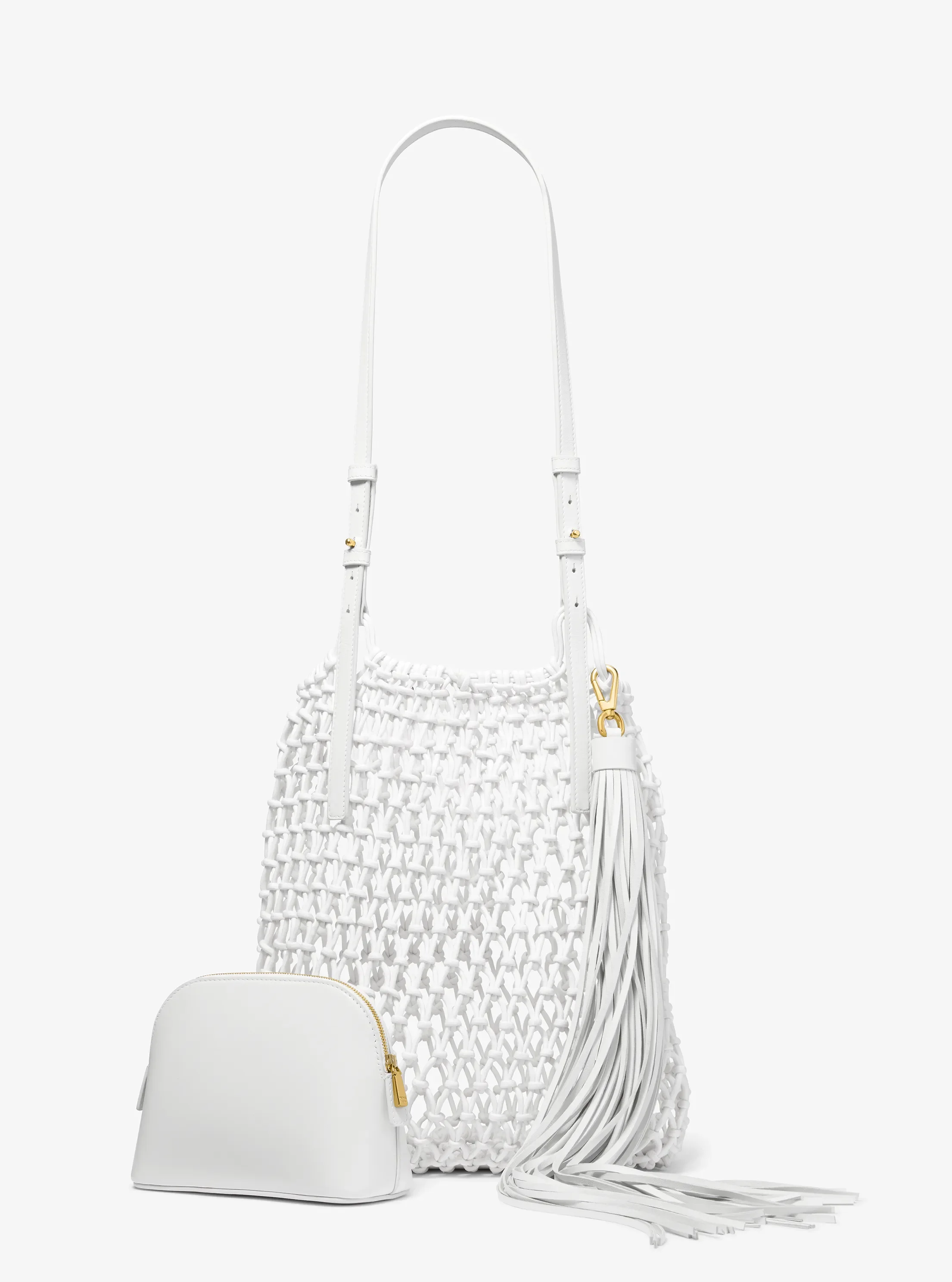 Женская сумка Michael Kors Loli Macramé Shoulder, цвет: Оптический белый — фото 4