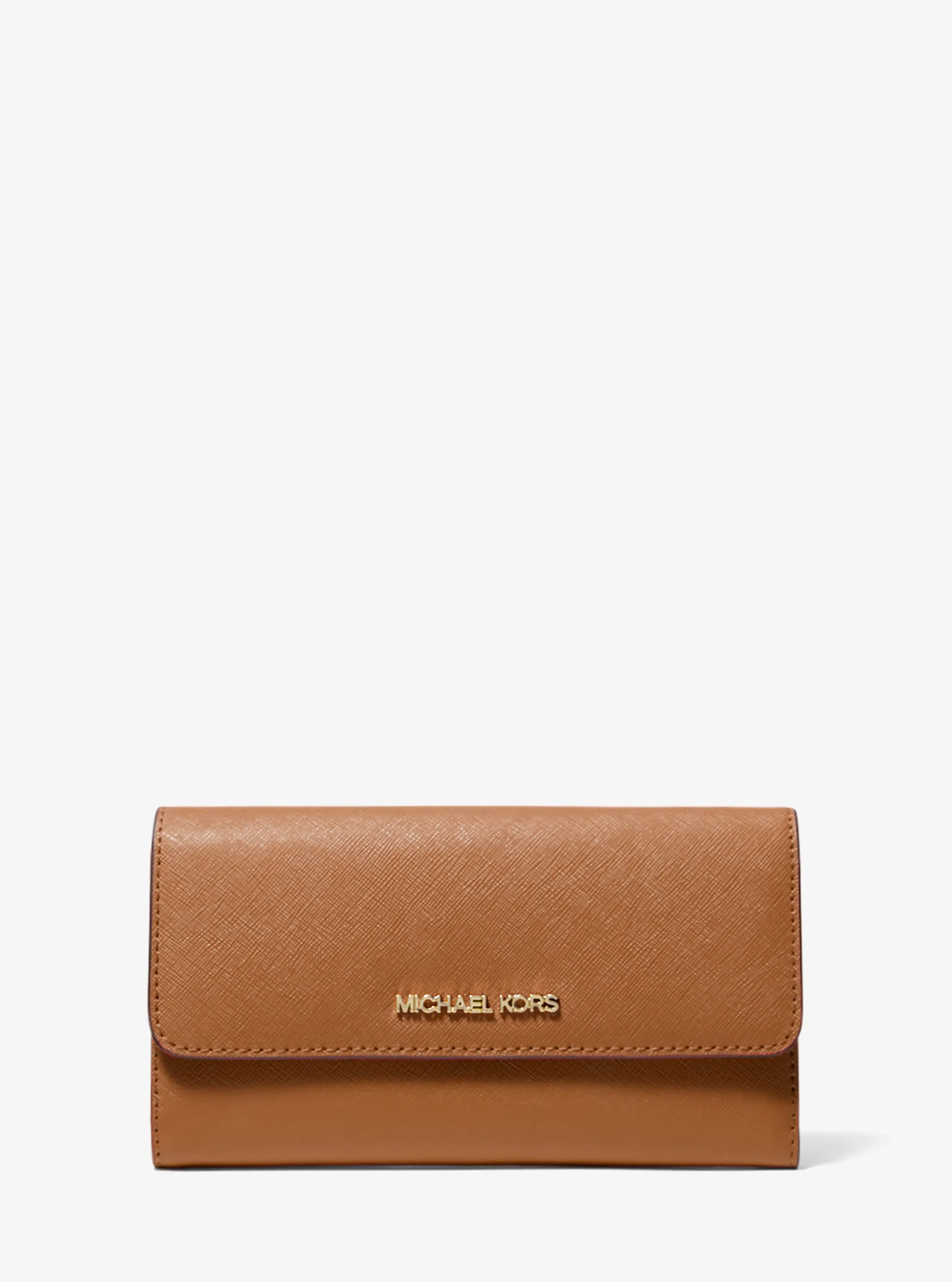 Michael Kors Jet Set Travel Crossgrain Leather Tri-Fold Wallet