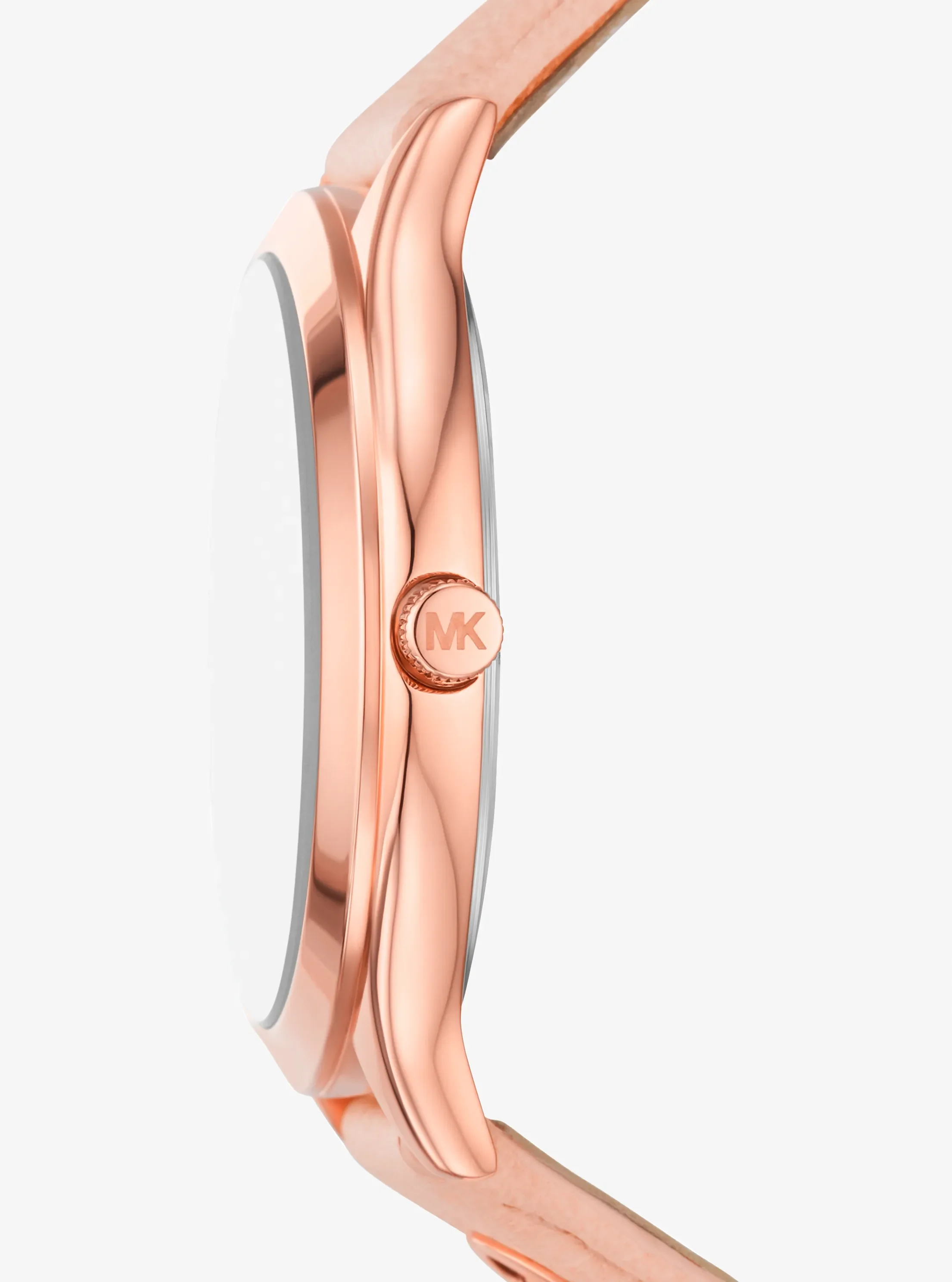 Женские часы Michael Kors Slim Runway Rose Gold-Tone and Leather Watch, цвет: Мягкий розовый — фото 2