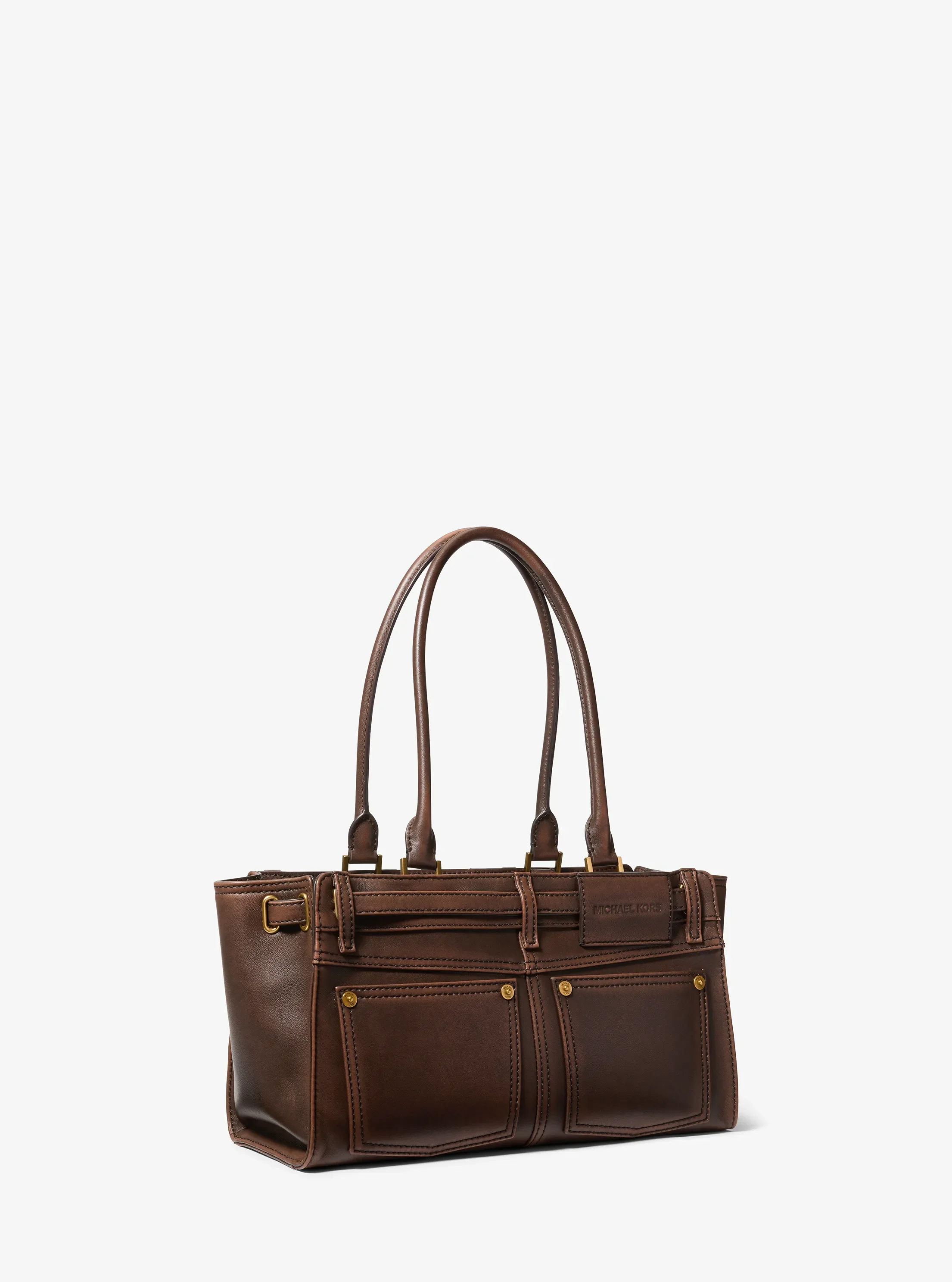 Женские сумки Michael Kors Hamilton Moderne Small Burnished Leather Satchel — фото 3