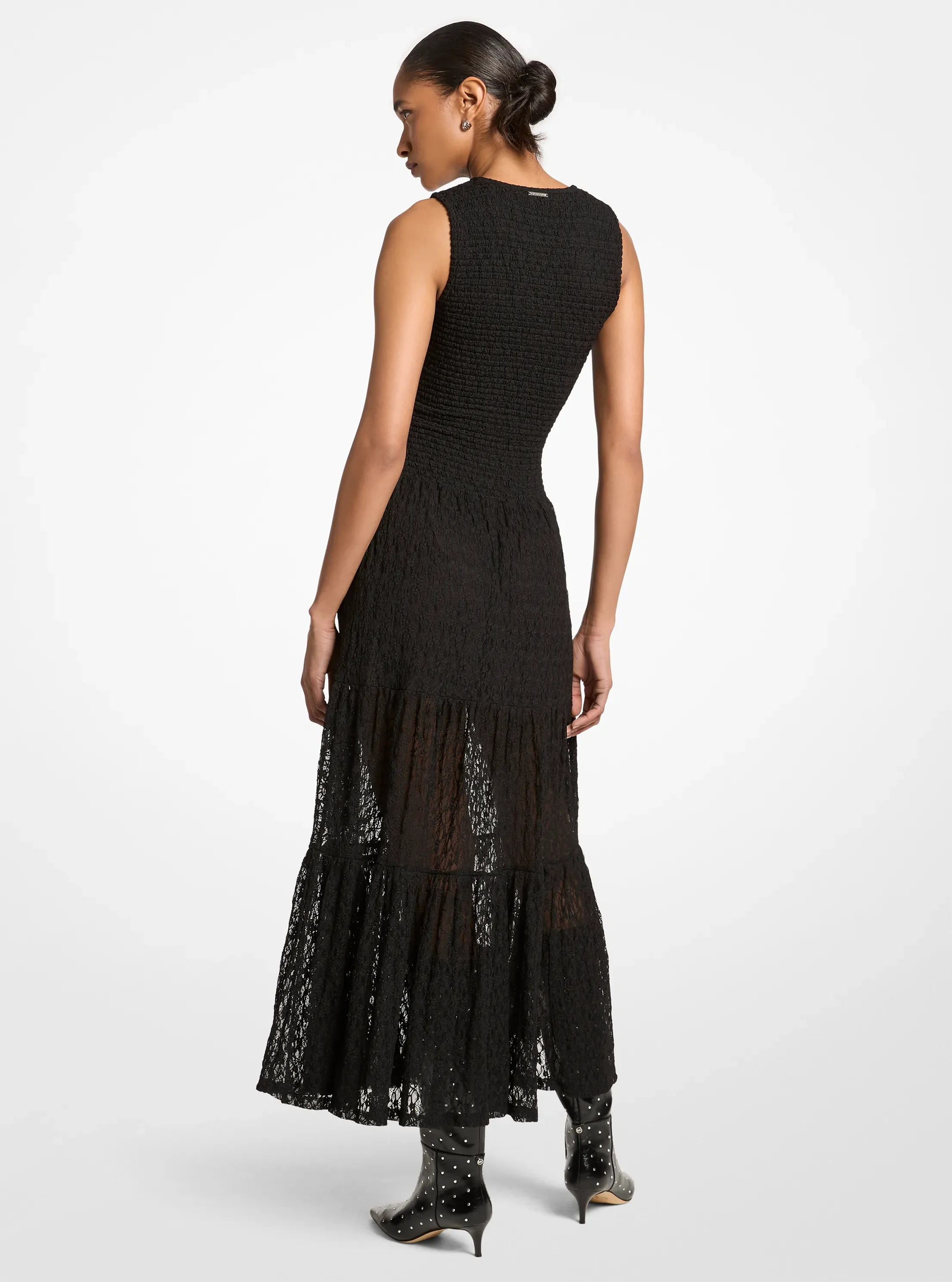 Платье Michael Kors Stretch Floral Lace Maxi, цвет: Чёрный — фото 2