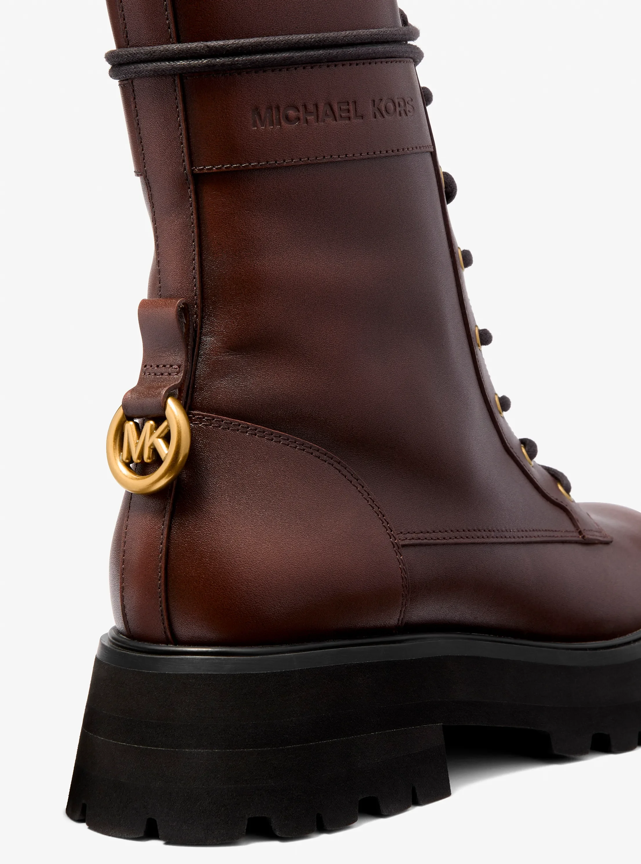 Женские ботинки Michael Kors Caleb Burnished Leather Combat Boot — фото 5
