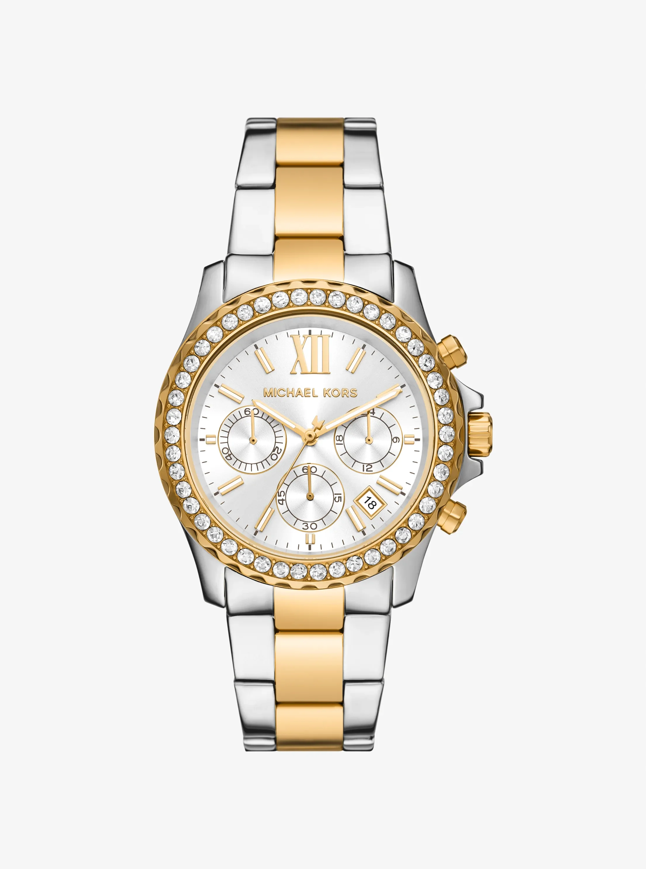 Часы Michael Kors Oversized Everest Pavé Two-Tone Watch, цвет: Двухцветный