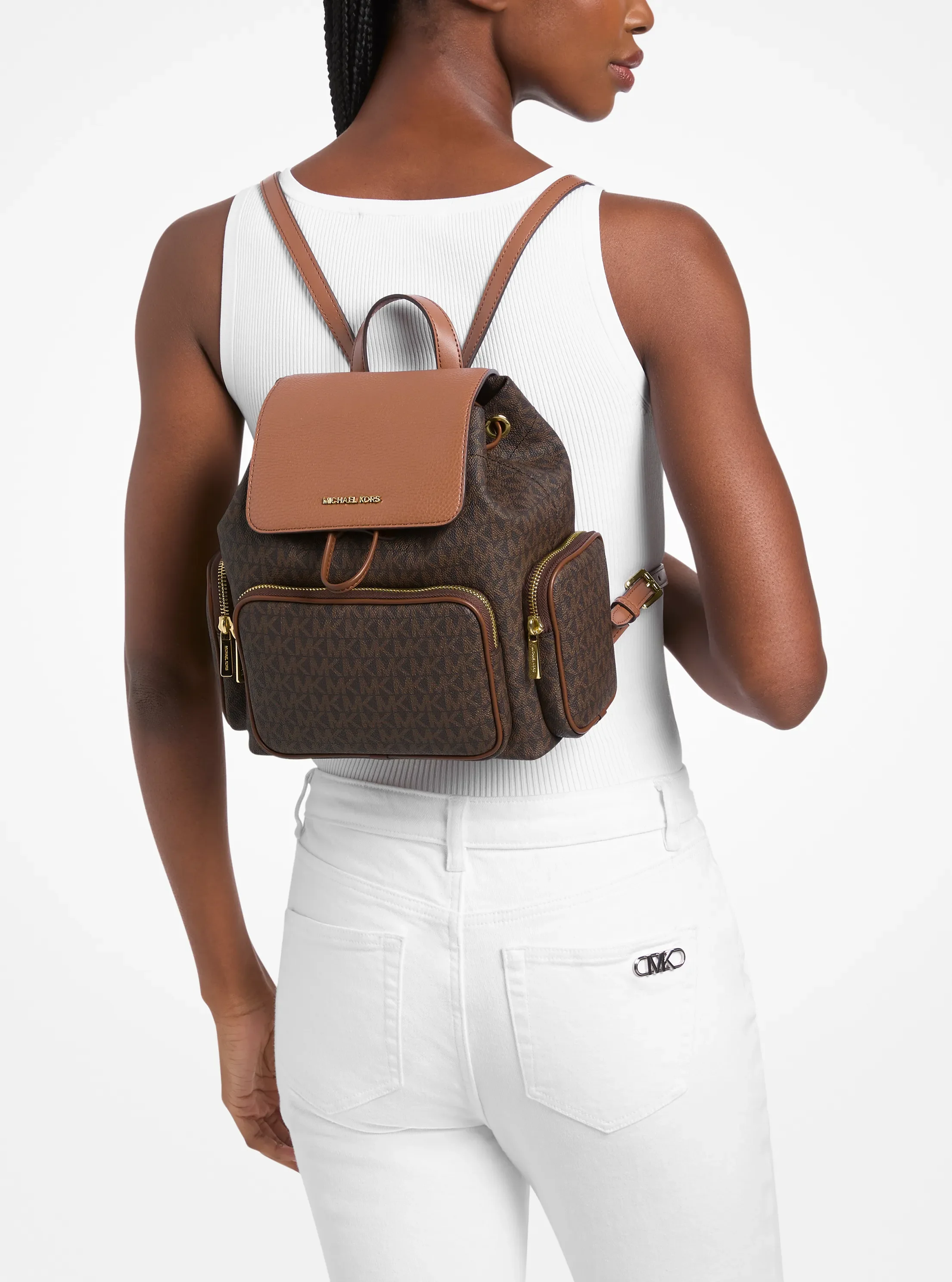 Рюкзак Michael Kors Merritt Small Signature Logo Cargo, цвет: Коричневый — фото 3