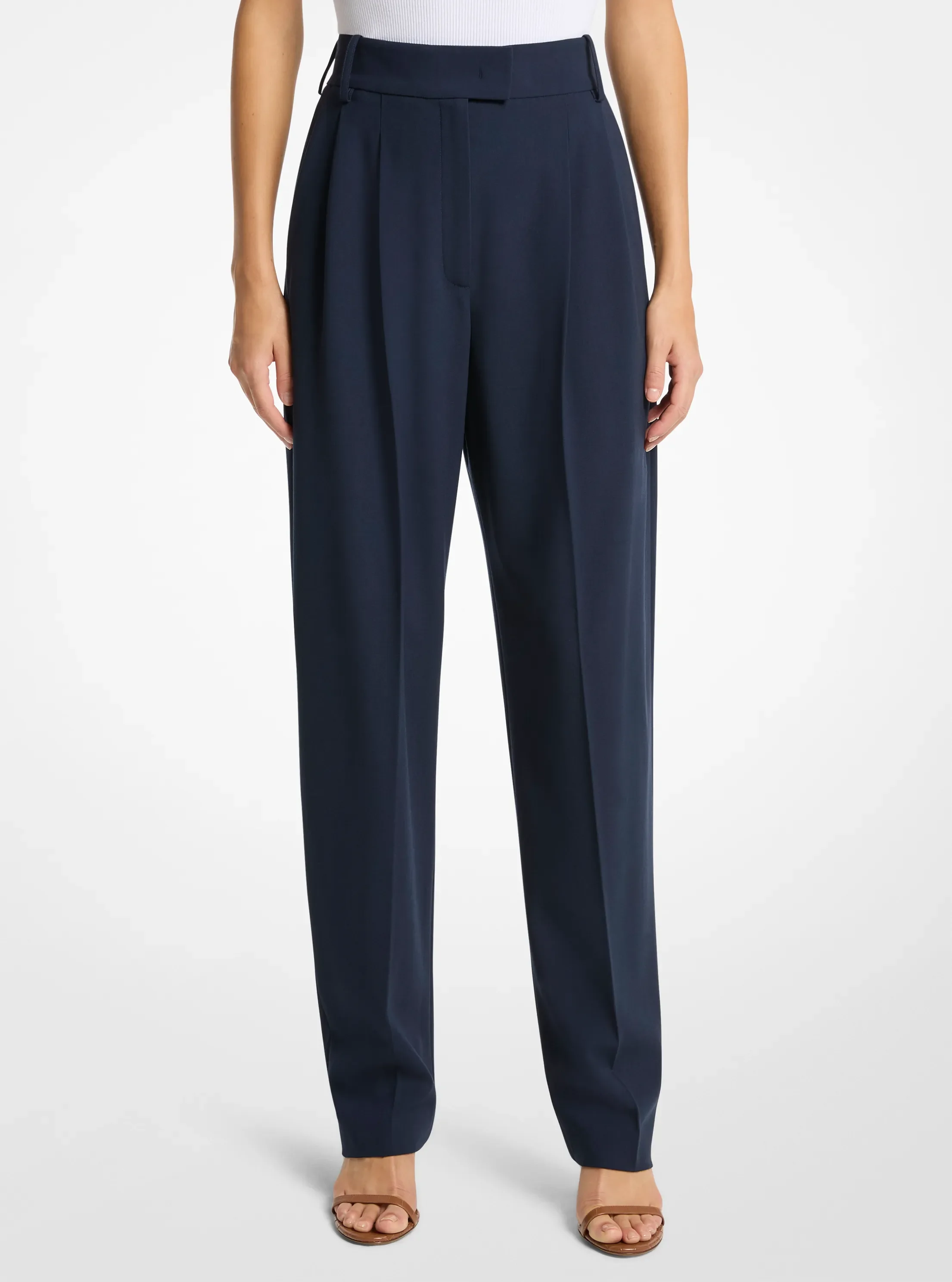 Брюки Michael Kors Chase Wool Serge Tapered Trousers, цвет: Тёмно-синий