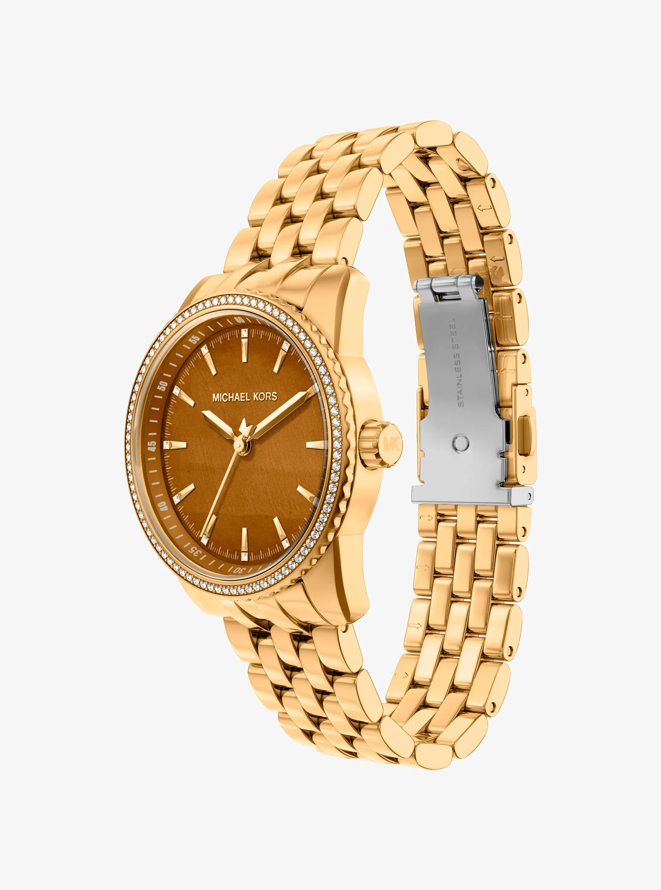 Женские часы Michael Kors Bryant Pavé Gold-Tone Watch, цвет: Золотой — фото 5
