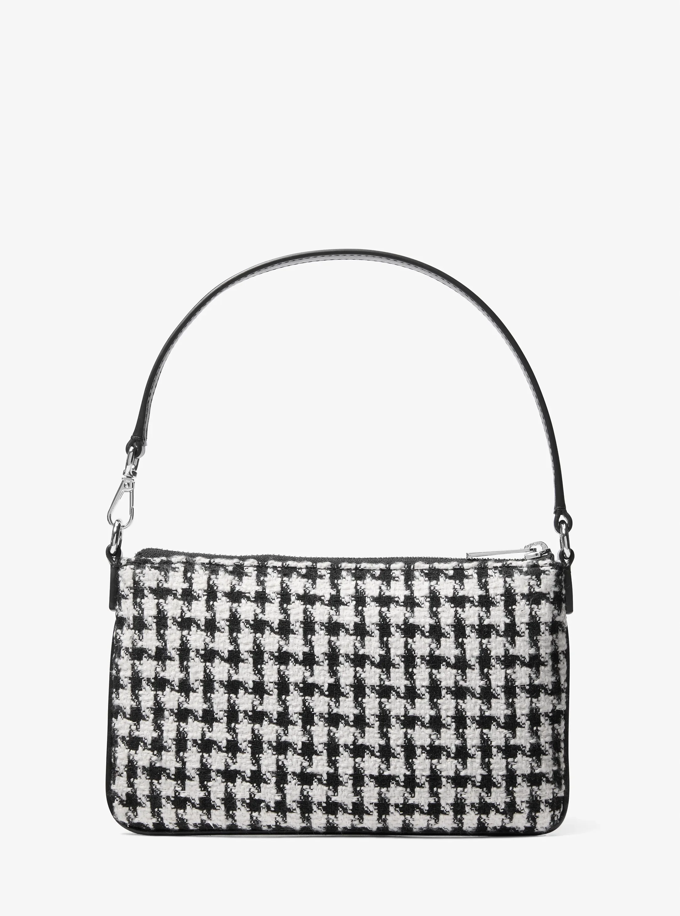 Сумка Michael Kors Jet Set Travel Woven Houndstooth Convertible Wristlet, цвет: Чёрный / Светлый кремовый — фото 4