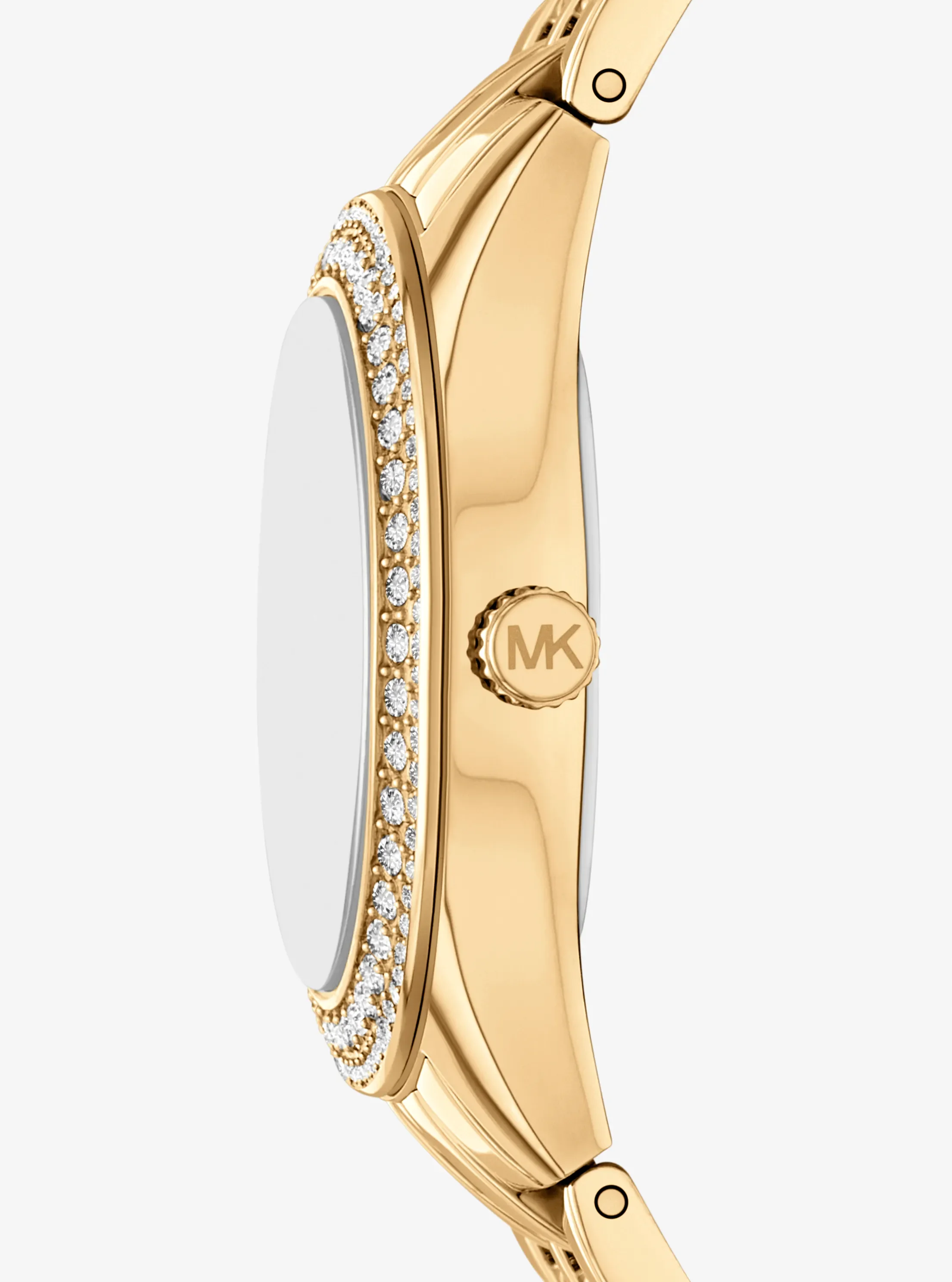Женские часы Michael Kors Mini Harlowe Pavé Gold-Tone Watch and Jewelry Set, цвет: Золотой — фото 2