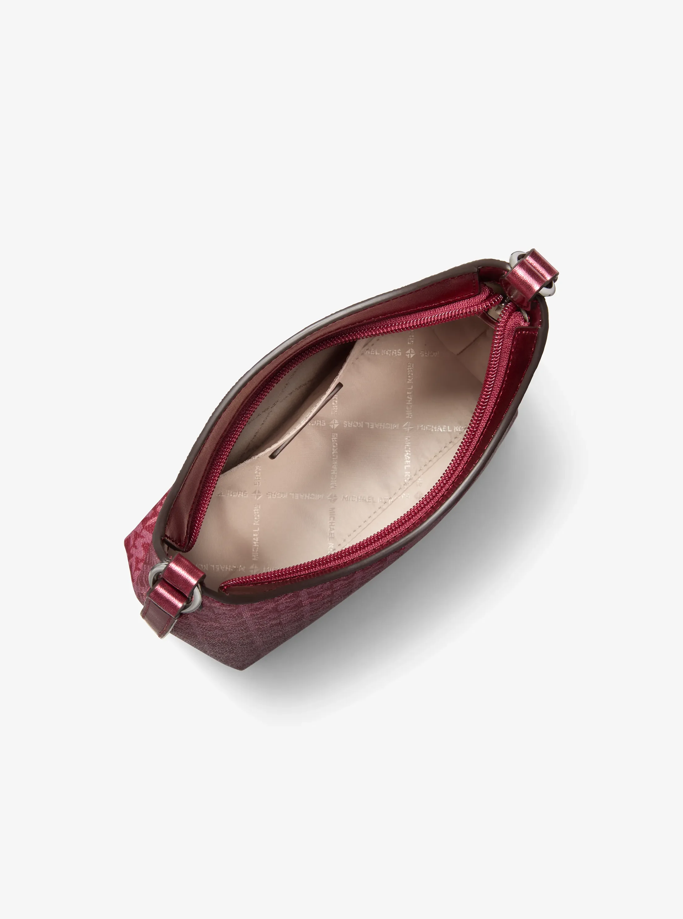 Женская сумка Michael Kors Maya Small Signature Logo Crossbody, цвет: Тёмно-бордовый — фото 2