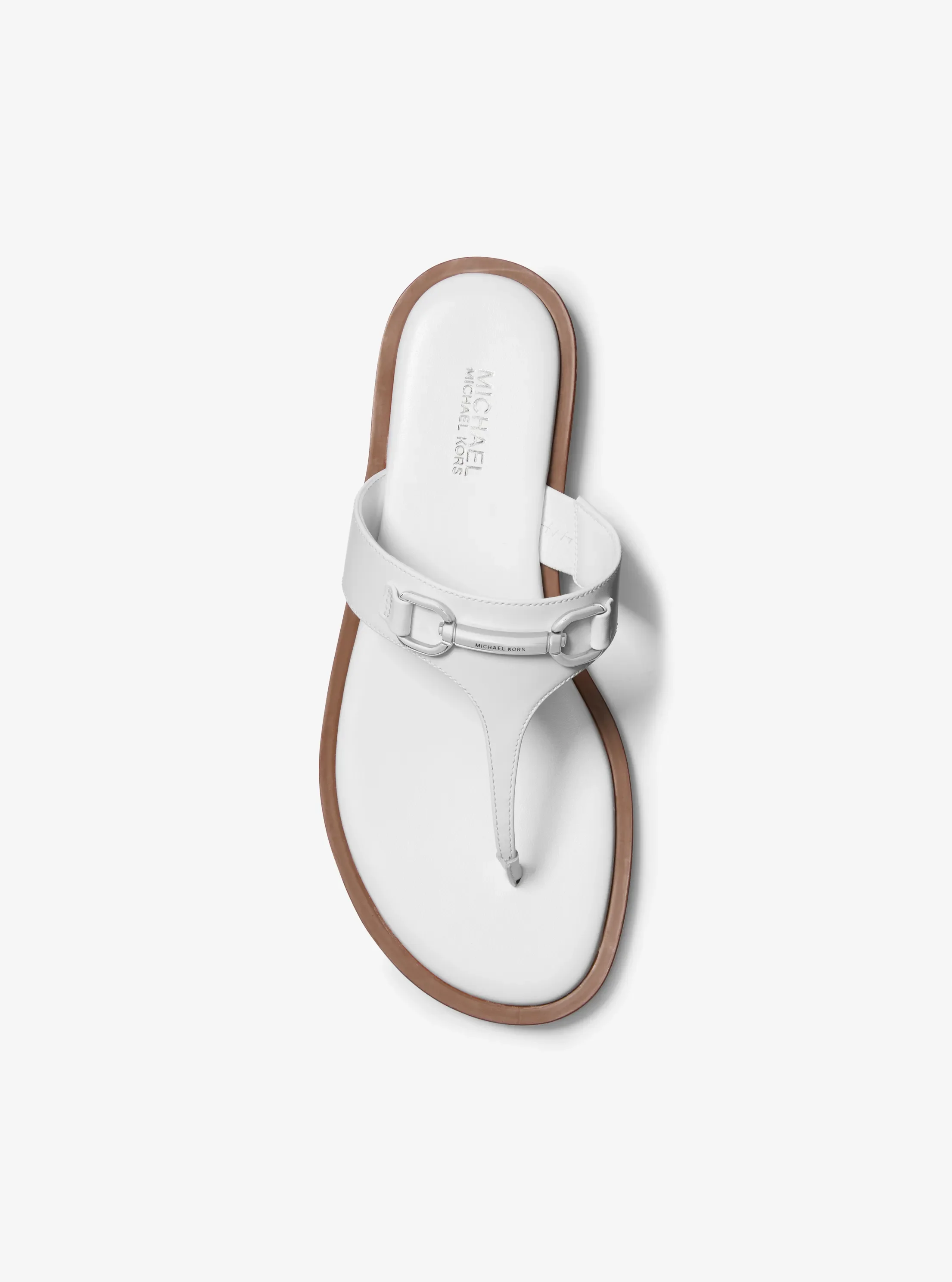 Сандалии Michael Kors Carson Leather Sandal, цвет: Оптический белый — фото 3