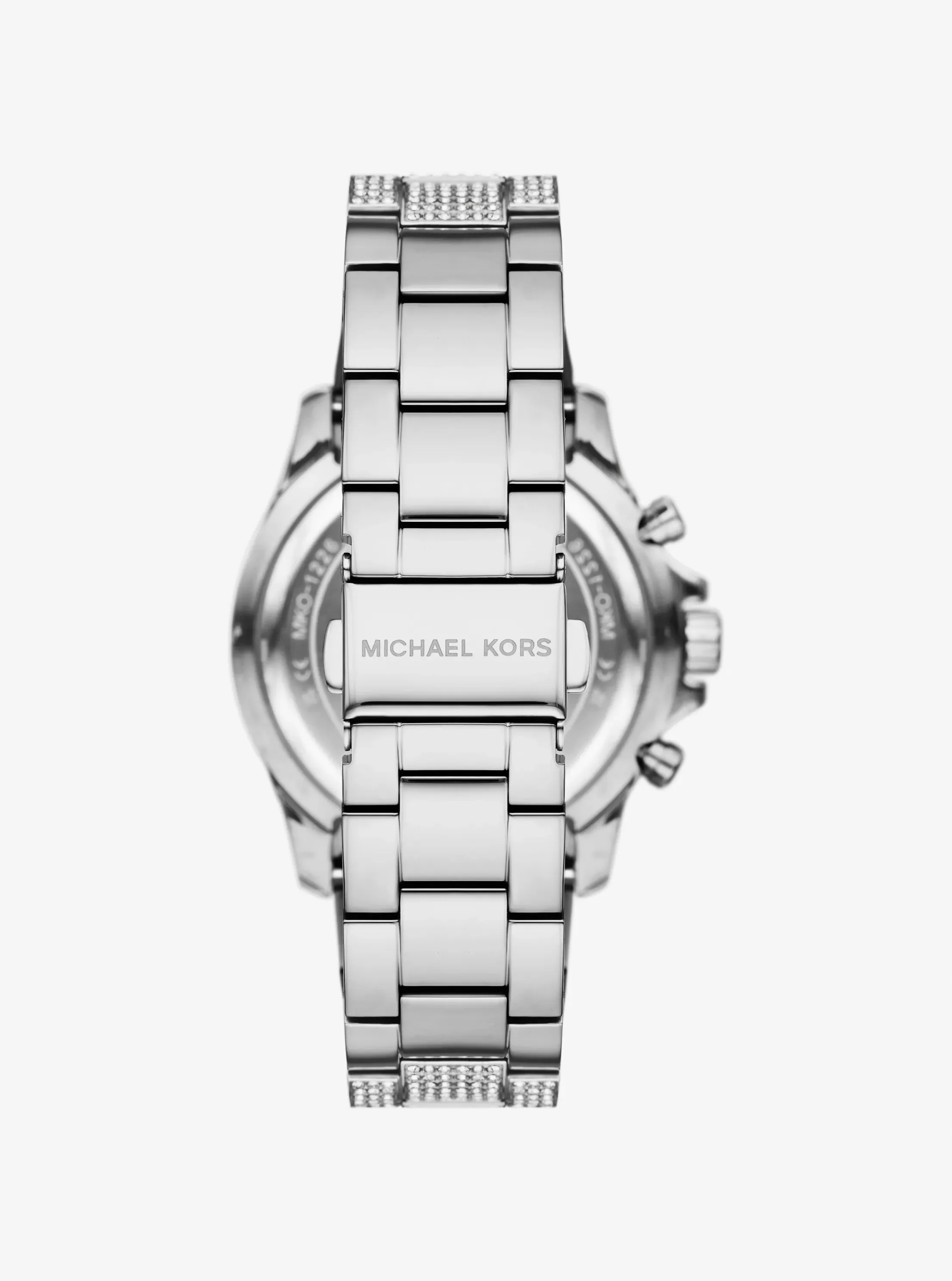 Часы Michael Kors Oversized Everest Pavé Silver-Tone Watch, цвет: Серебряный — фото 3