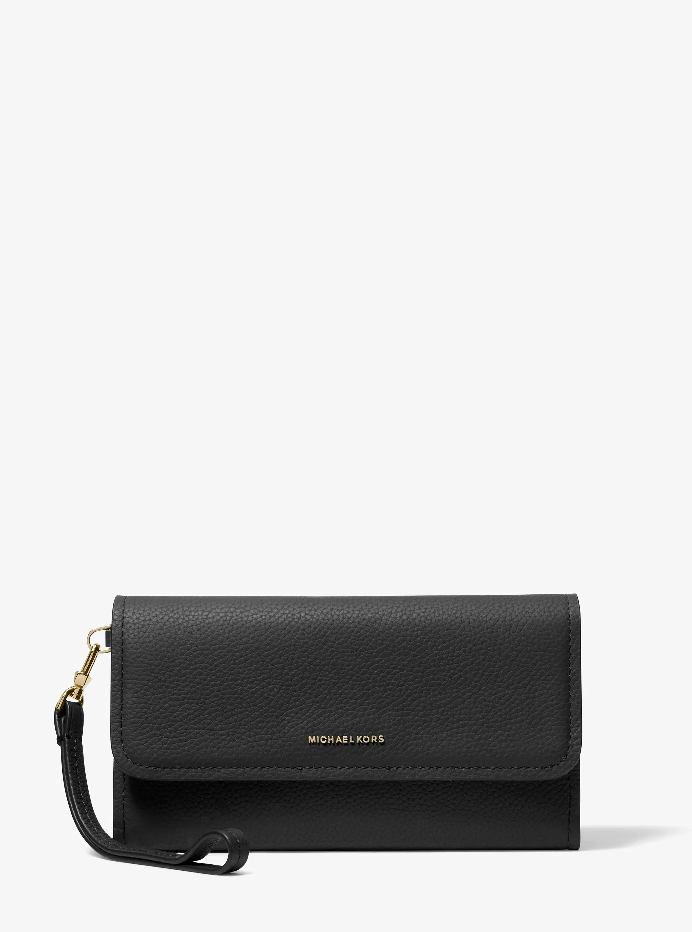 Женская сумка Michael Kors Jet Set Medium Pebbled Leather Smartphone Wristlet, цвет: Чёрный