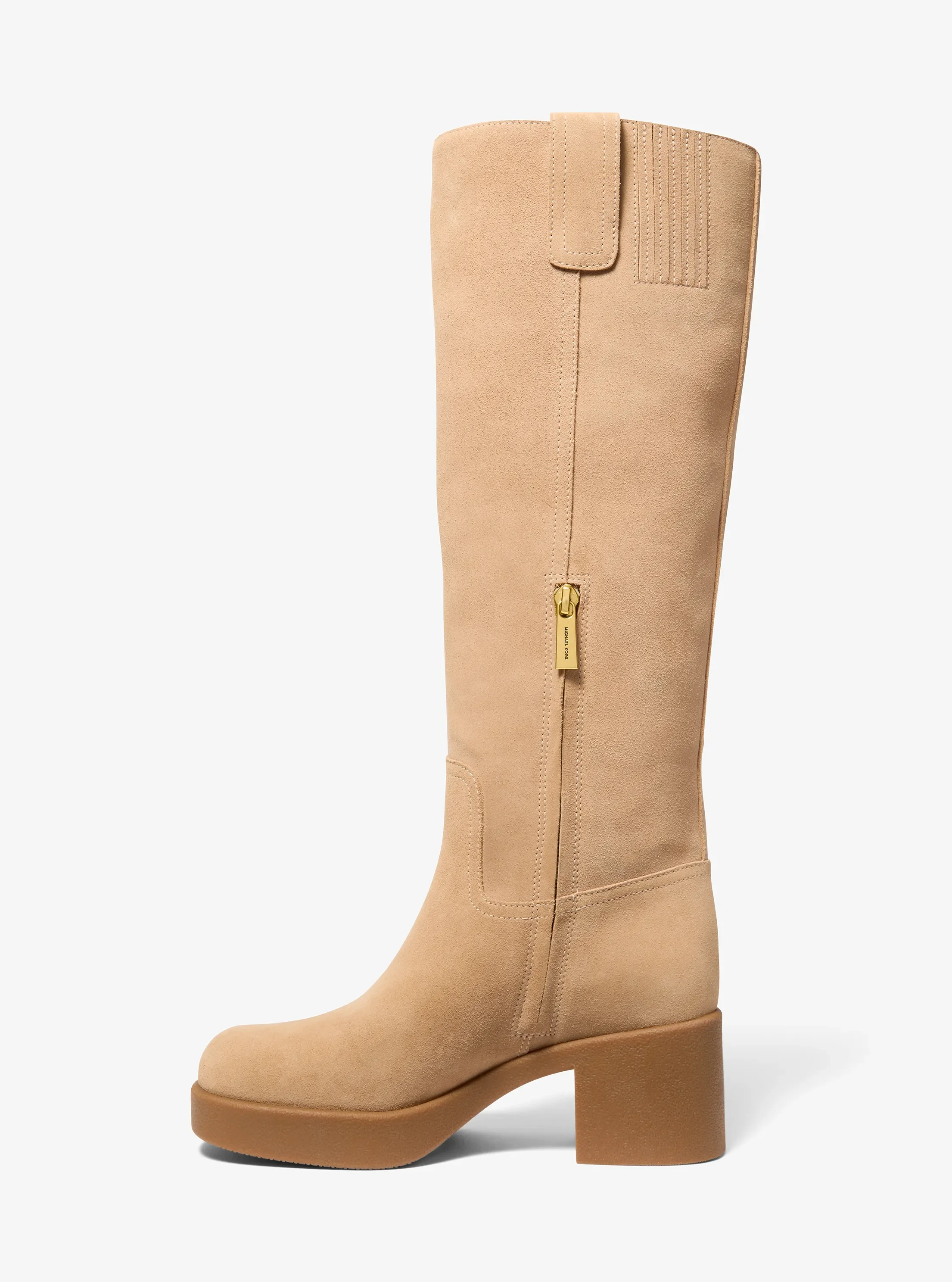 Женские ботинки Michael Kors Bryant Suede Platform Boot, цвет: Хаки — фото 3