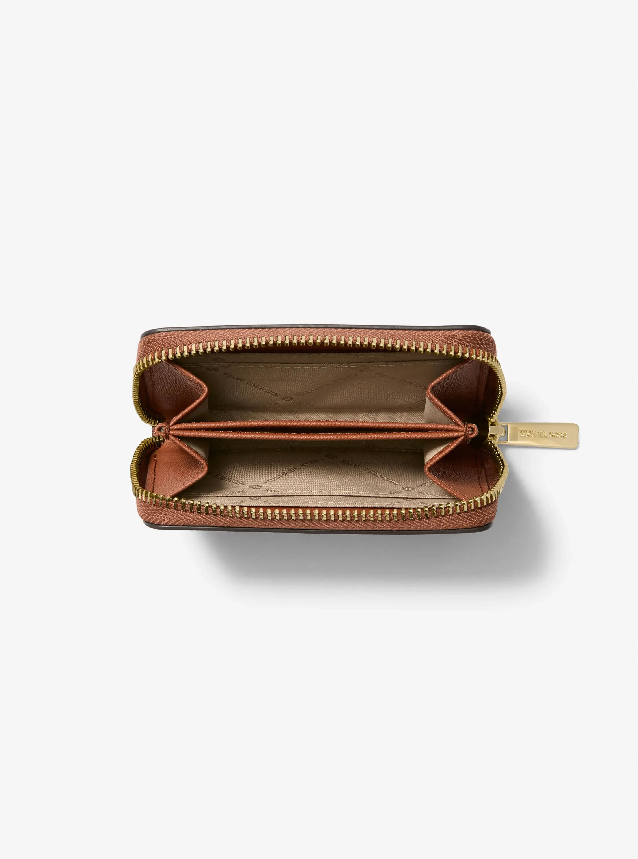 Кошелёк Michael Kors Jet Set Travel Medium Logo Zip-Around Card Case, цвет: Коричневый — фото 2