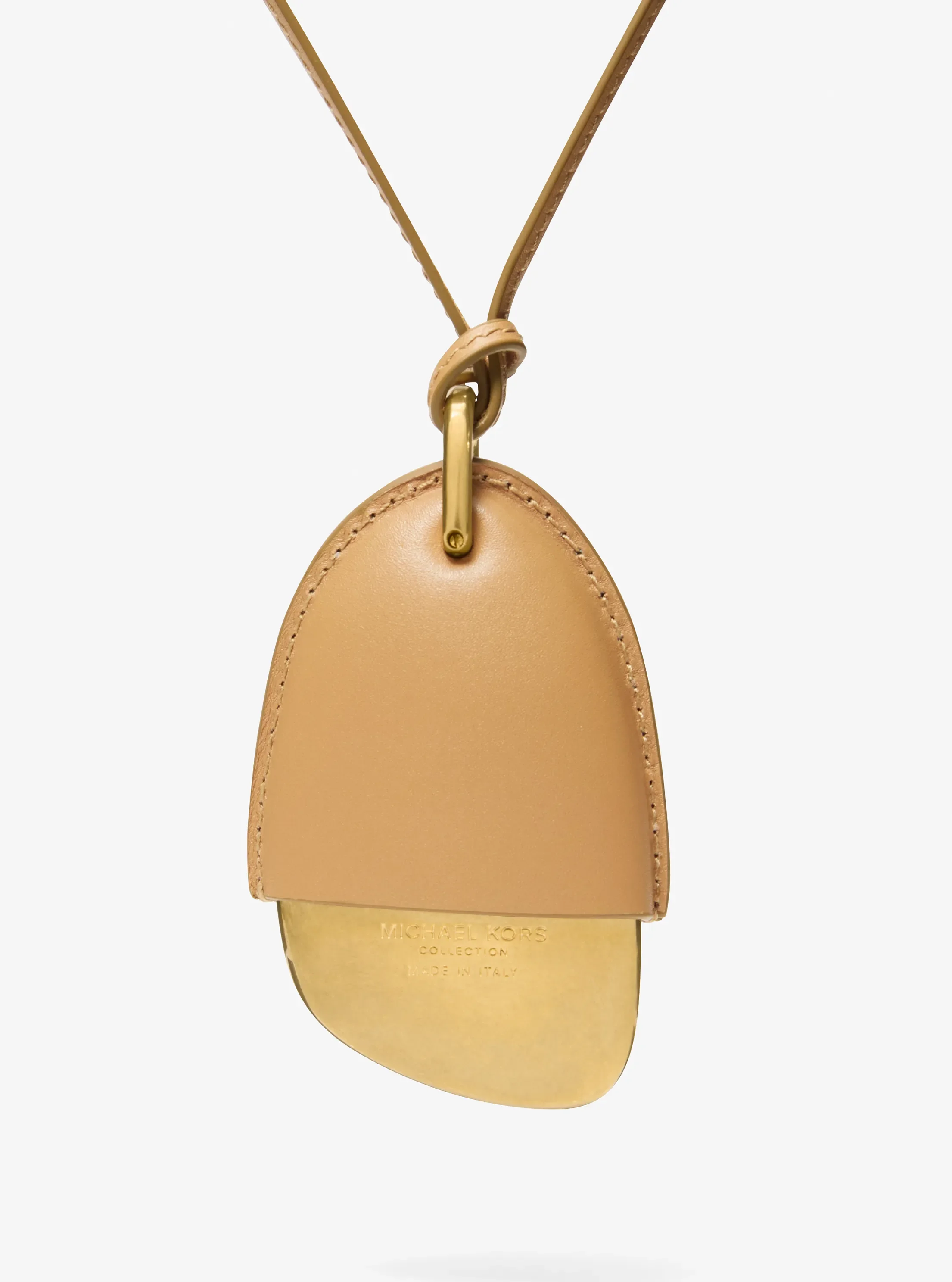 Колье Michael Kors Brushed Brass and Leather Wrapped Pendant, цвет: Кешью — фото 2