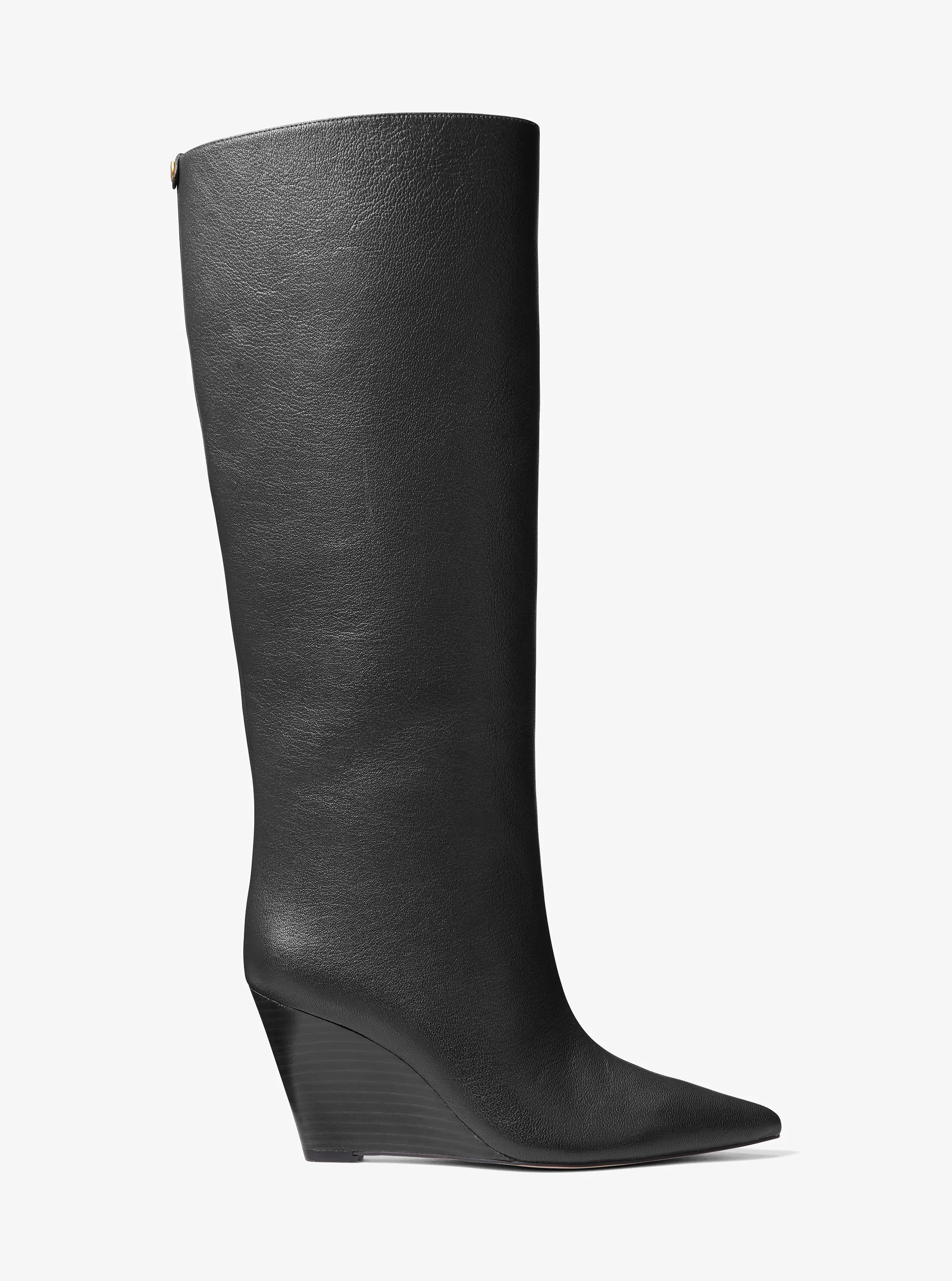 Женские ботинки Michael Kors Xandra Leather Wedge Boot, цвет: Чёрный — фото 2