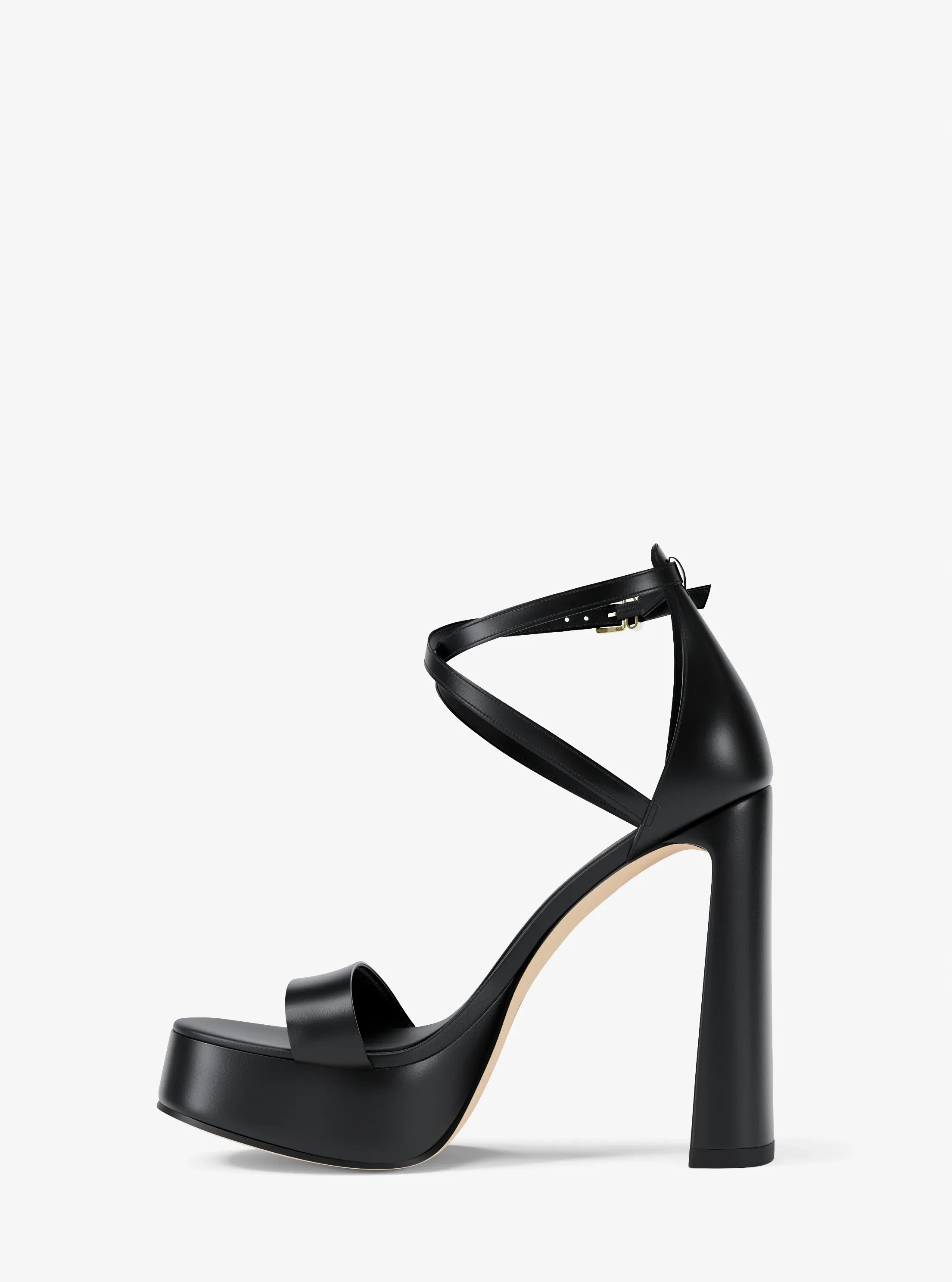 Сандалии Michael Kors Cami Leather Platform Sandal, цвет: Чёрный — фото 3