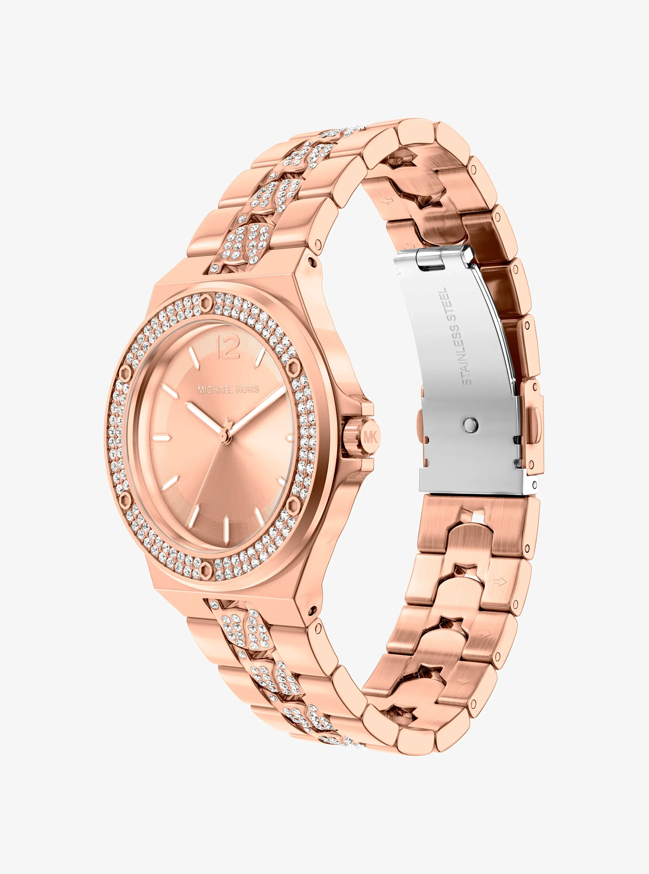 Часы Michael Kors Lennox Pavé Rose Gold-Tone Watch, цвет: Розовое золото — фото 5