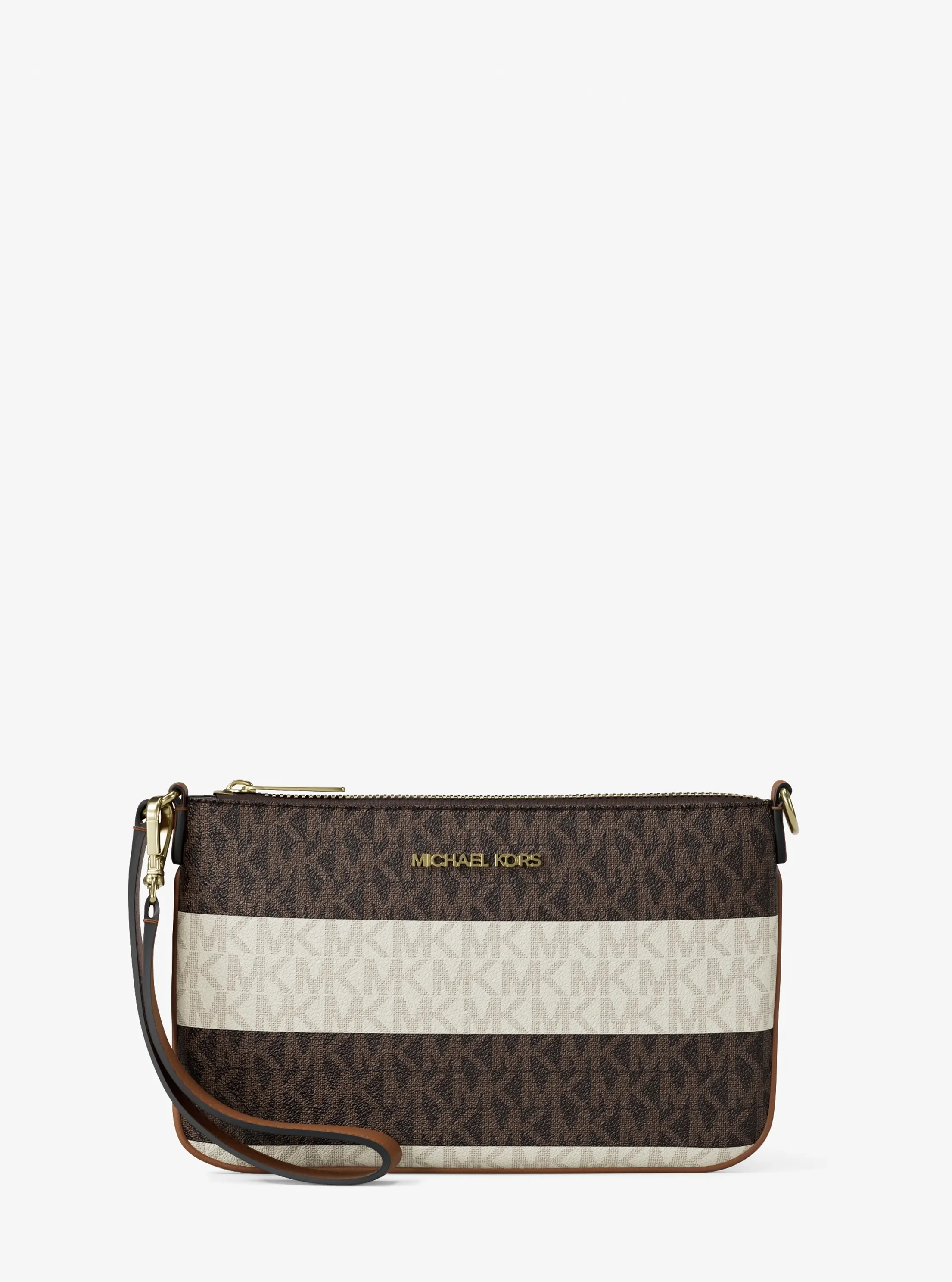 Сумки Michael Kors Jet Set Travel Small Striped Signature Logo Convertible Wristlet