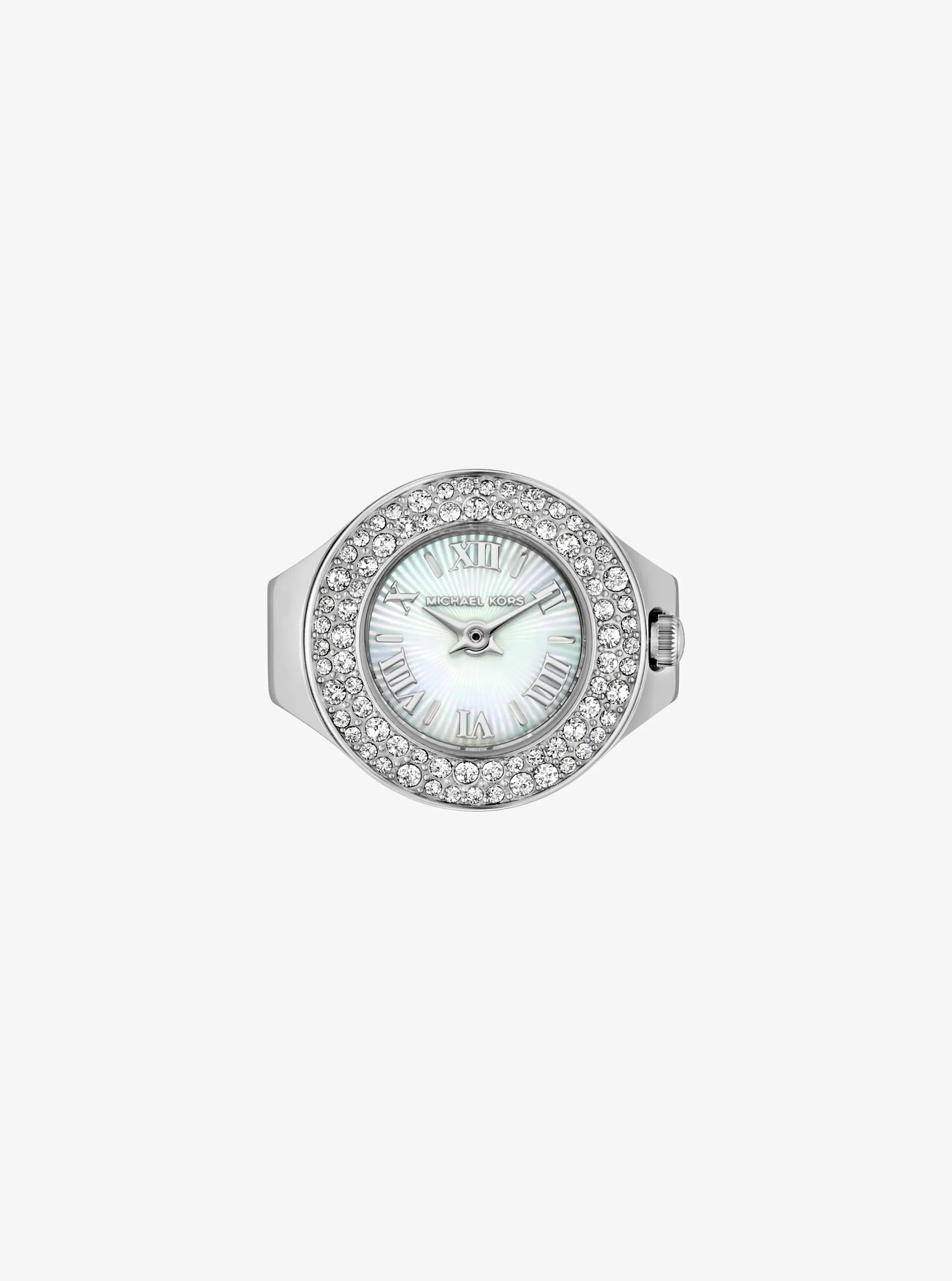 Часы Michael Kors Liliane Pavé Silver-Tone Ring Watch, цвет: Серебряный — фото 2