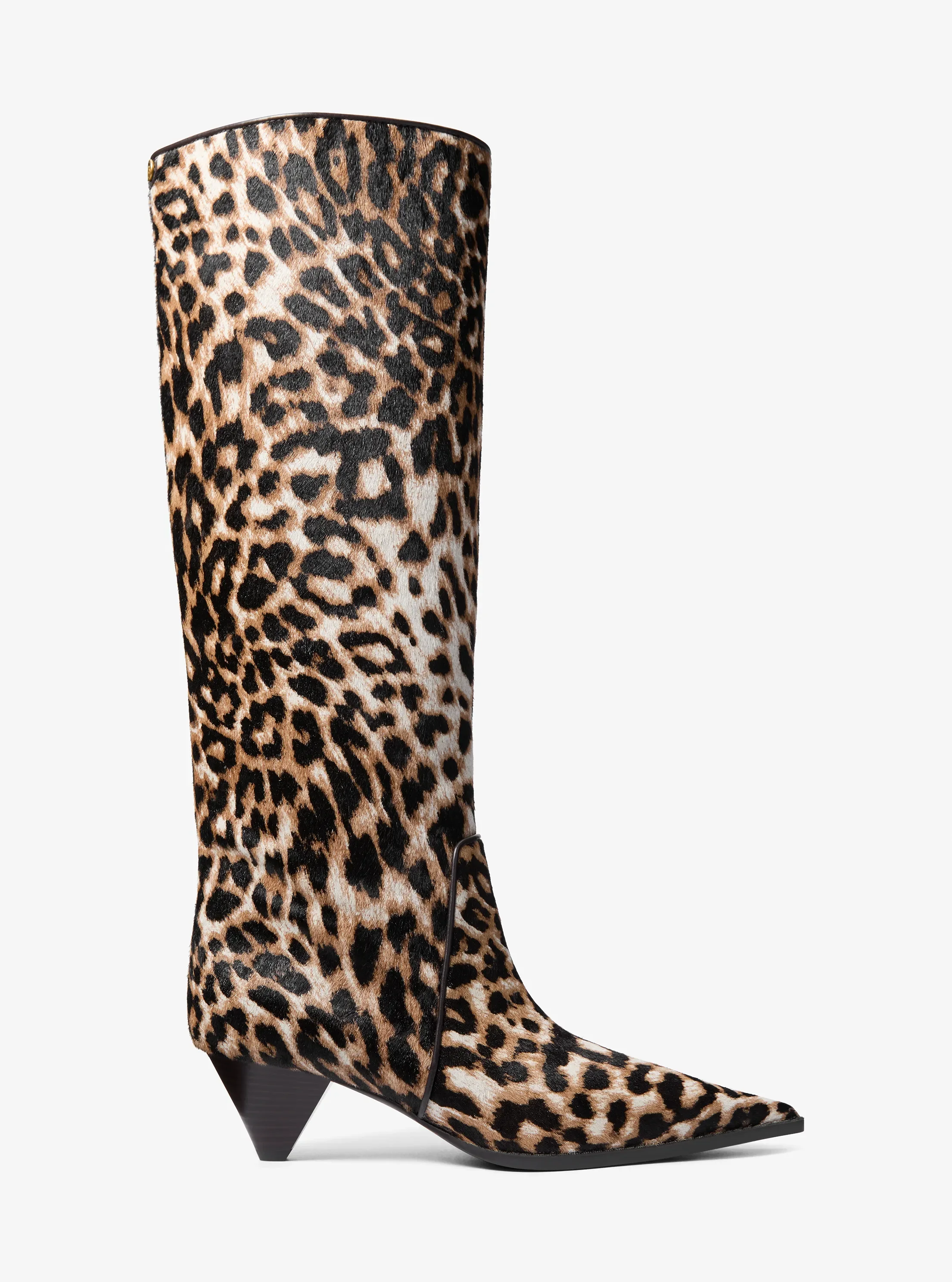 Женские ботинки Michael Kors Jayla Leopard Print Calf Hair Knee-High Boot — фото 2