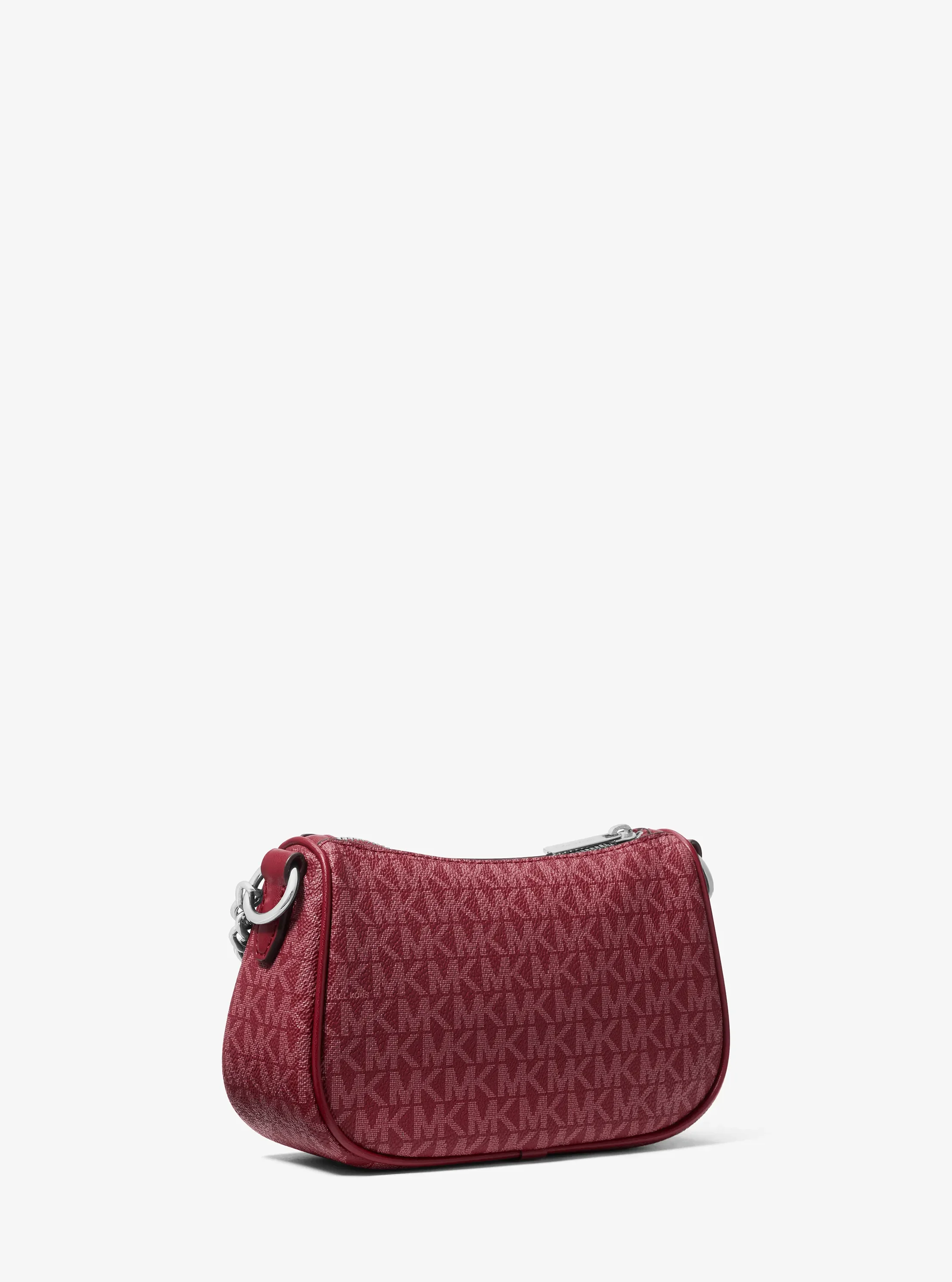 Женская сумка Michael Kors Carmela Small Signature Logo Crossbody, цвет: Тёмно-бордовый — фото 3