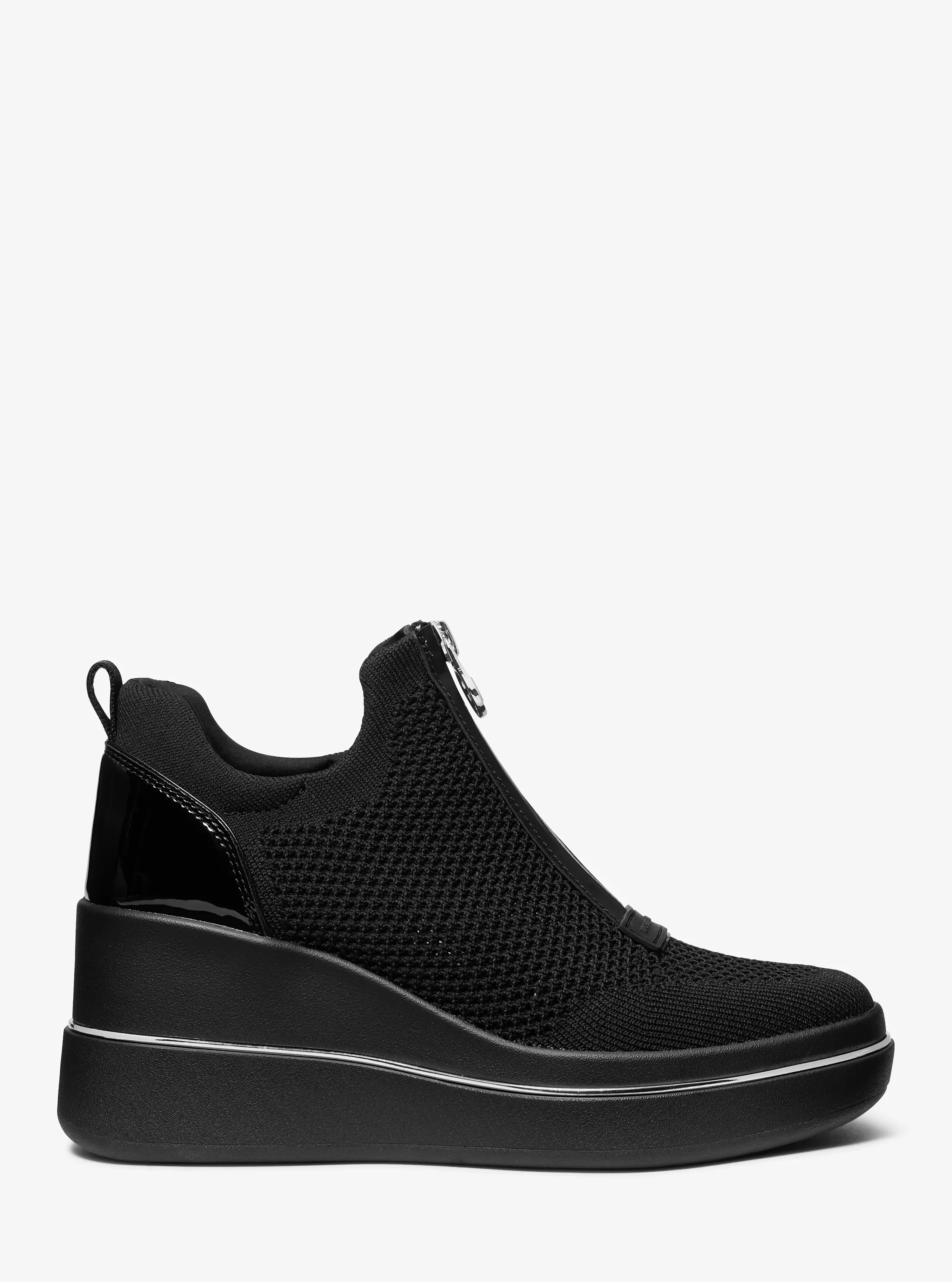 Женские кроссовки Michael Kors Emmy Stretch Knit Zip Wedge Trainer — фото 2
