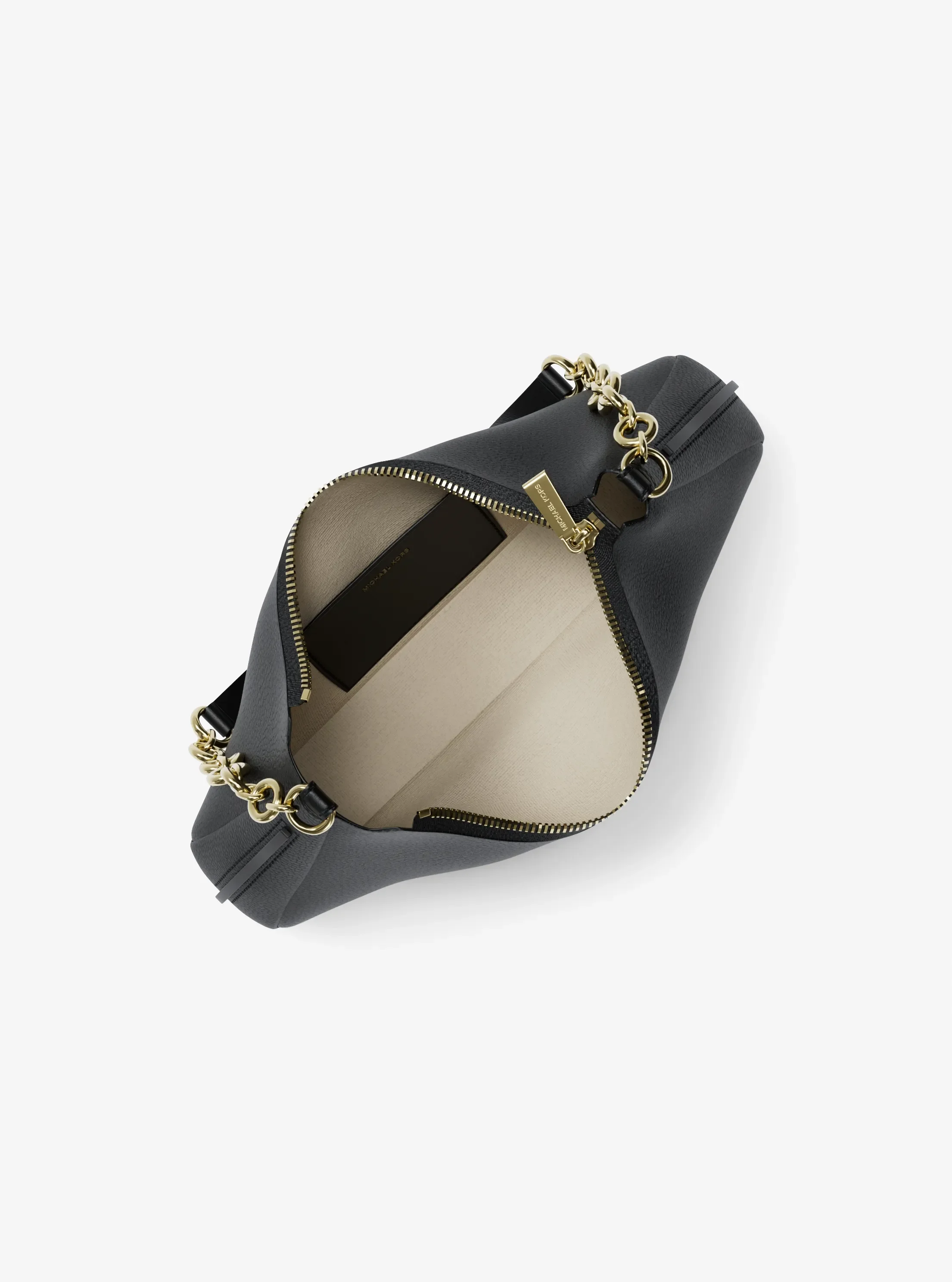 Женская сумка Michael Kors Nolita Medium Pebbled Leather Chain Pochette, цвет: Чёрный — фото 2