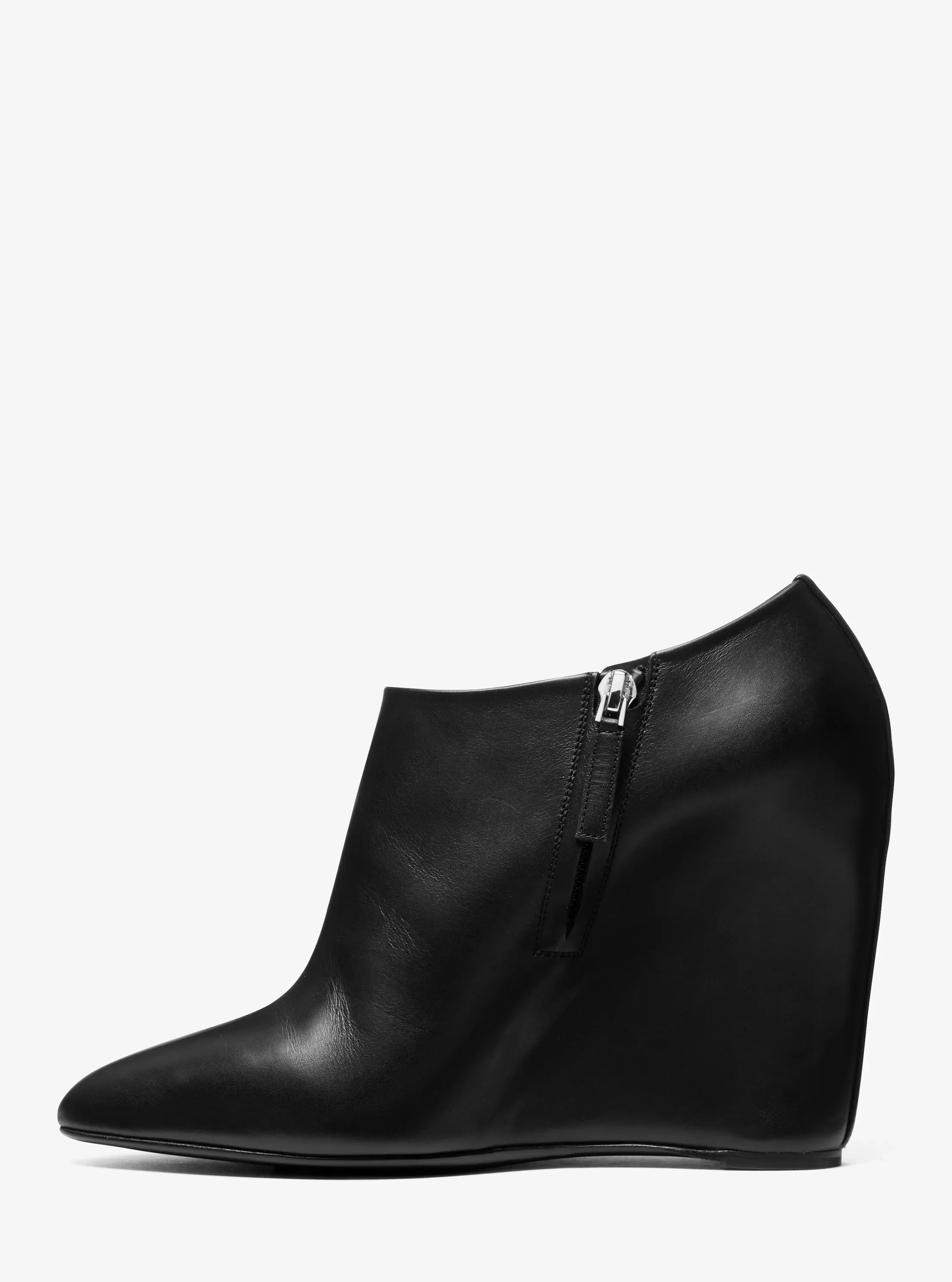 Ботинки Michael Kors Kasia Leather Wedge Ankle Boot, цвет: Чёрный — фото 4
