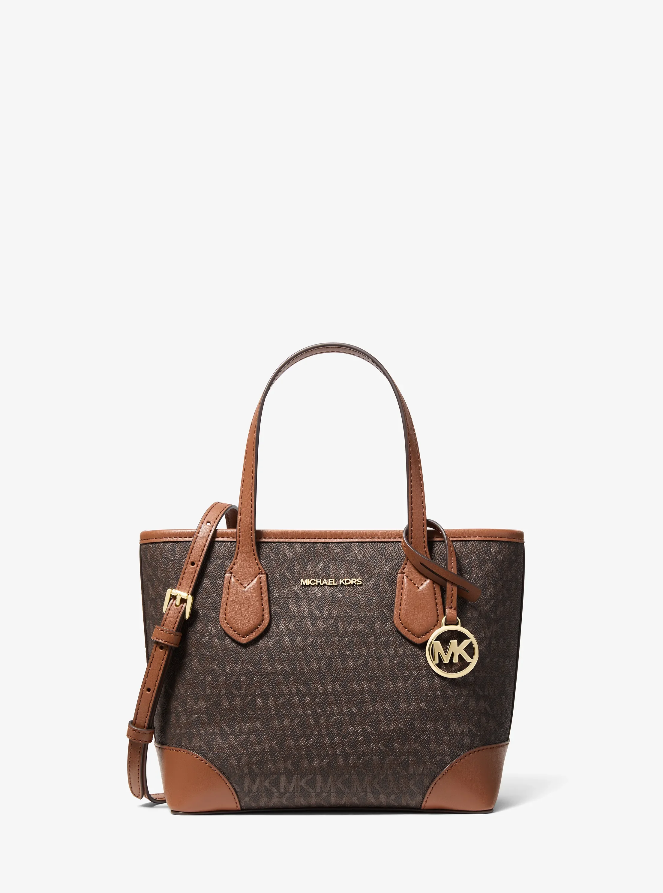 Женская сумка Michael Kors Eva Extra-Small Signature Logo Convertible, цвет: Коричневый