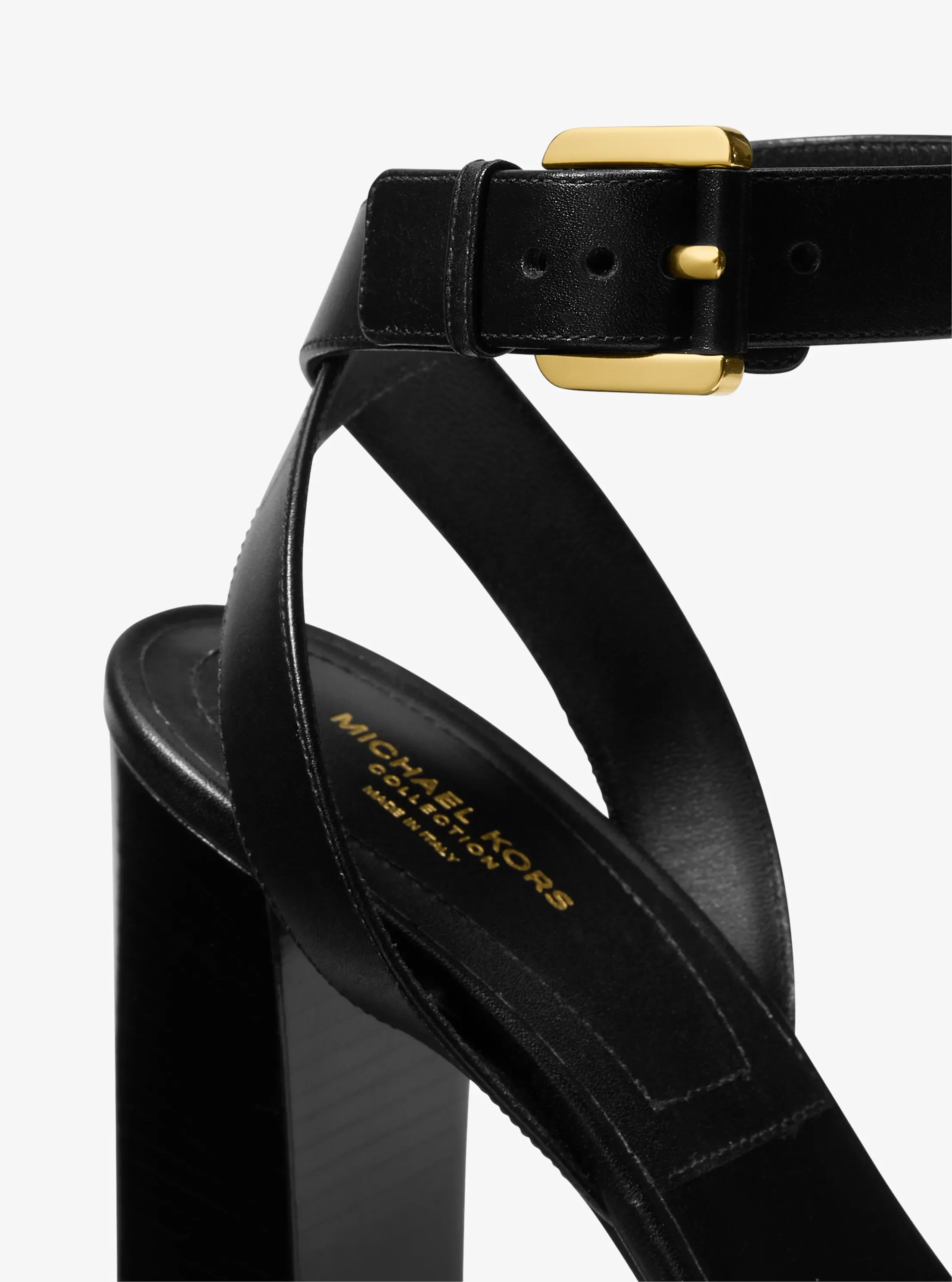 Женские сандалии Michael Kors Ashley Leather Sandal, цвет: Чёрный — фото 4
