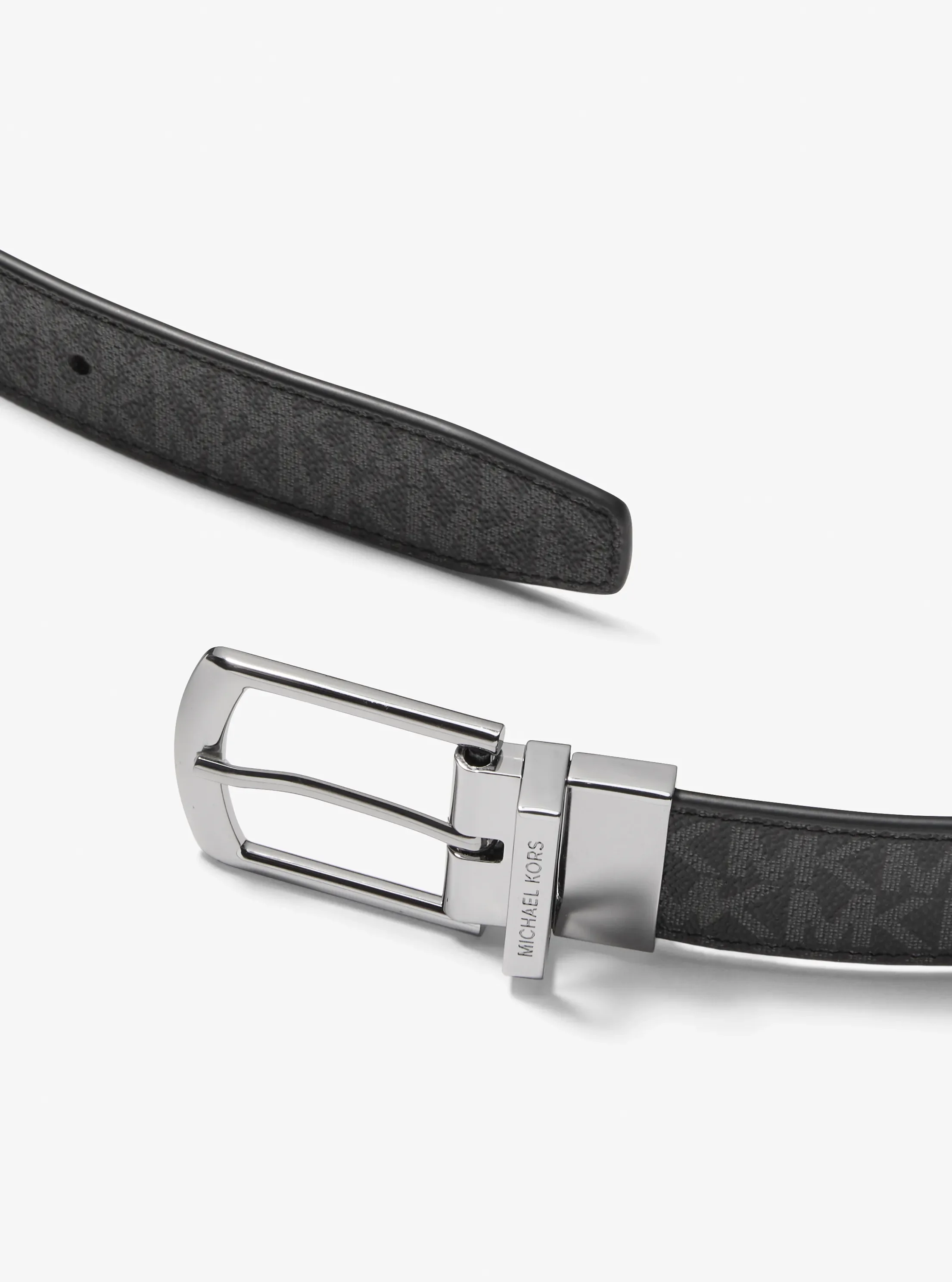 Мужской ремень Michael Kors Logo Reversible Belt, цвет: Чёрный — фото 3