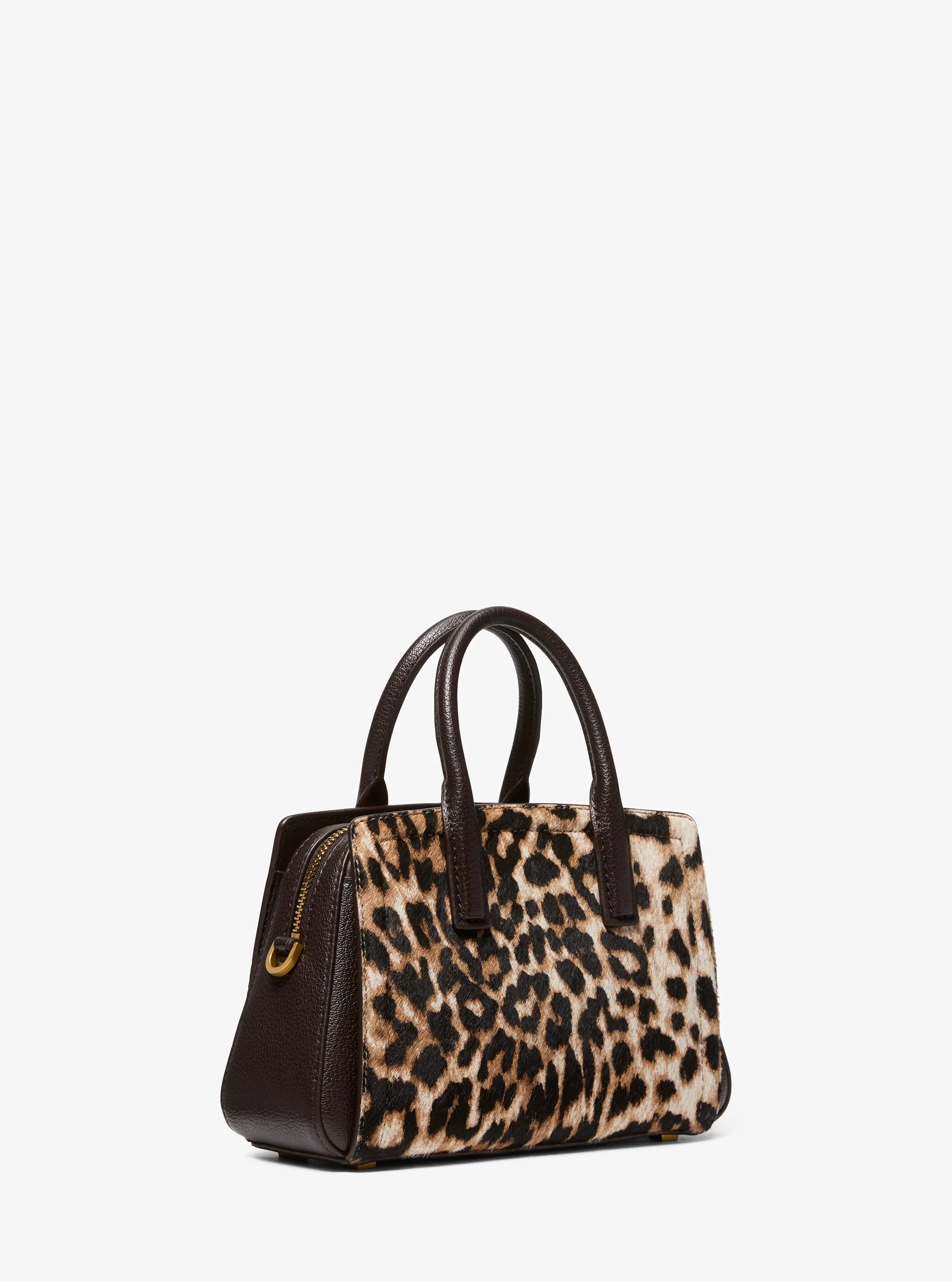 Michael Kors Laila Small Leopard Print Calf Hair Satchel — фото 3